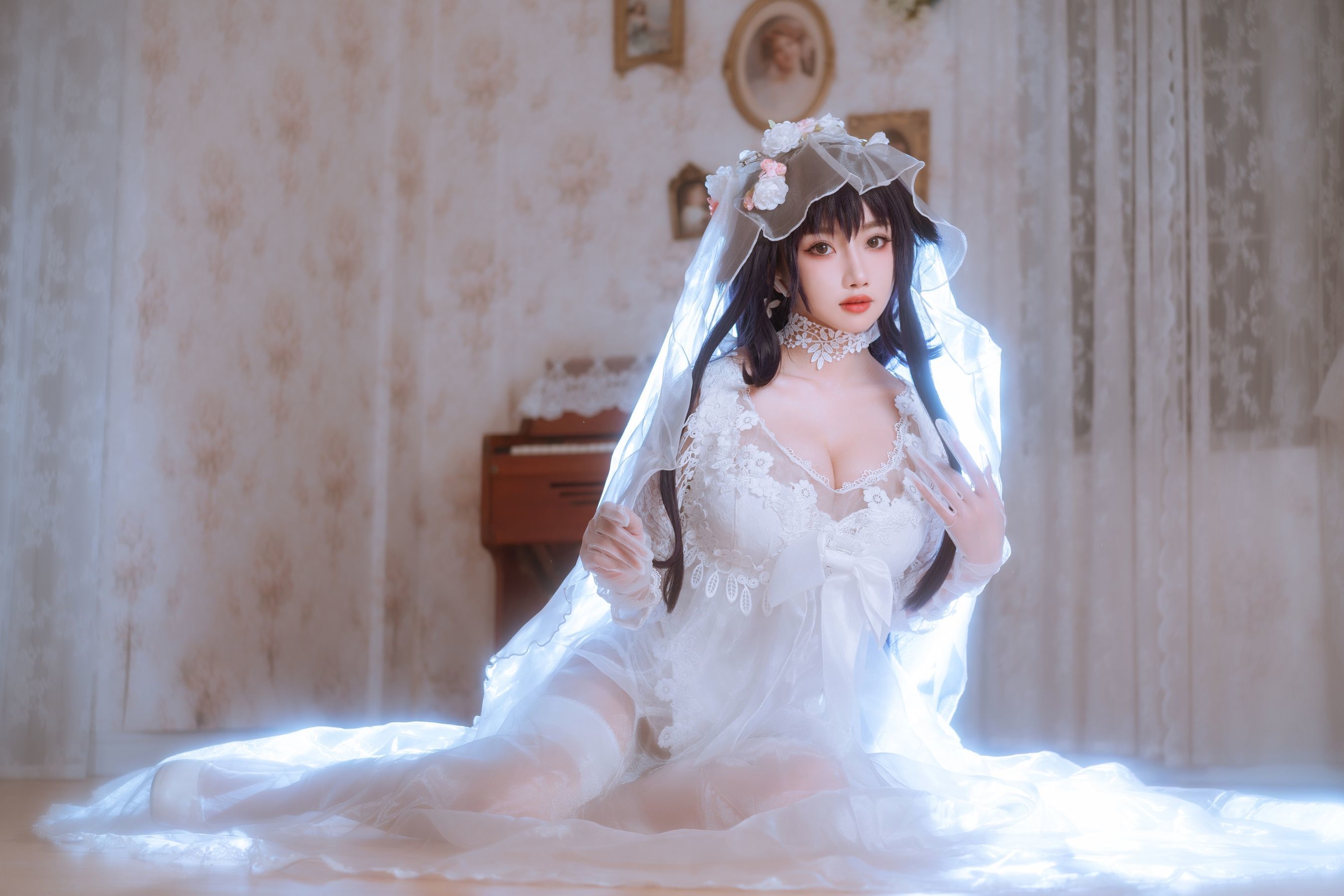 福利COS] 白嫩美少女鬼畜瑶 - 婚紗