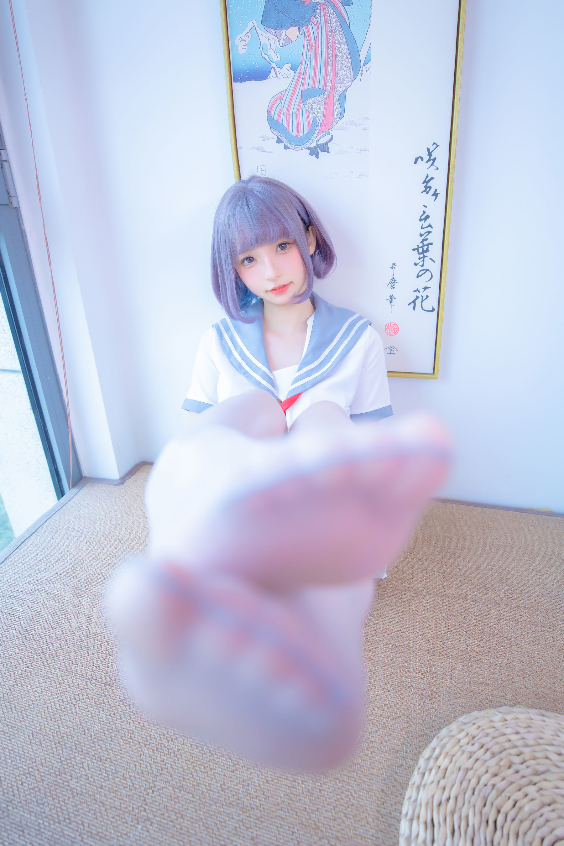 Phúc lợi Cosplay] Kagurazaka Mafuyu - Xám tơ dây treo JK