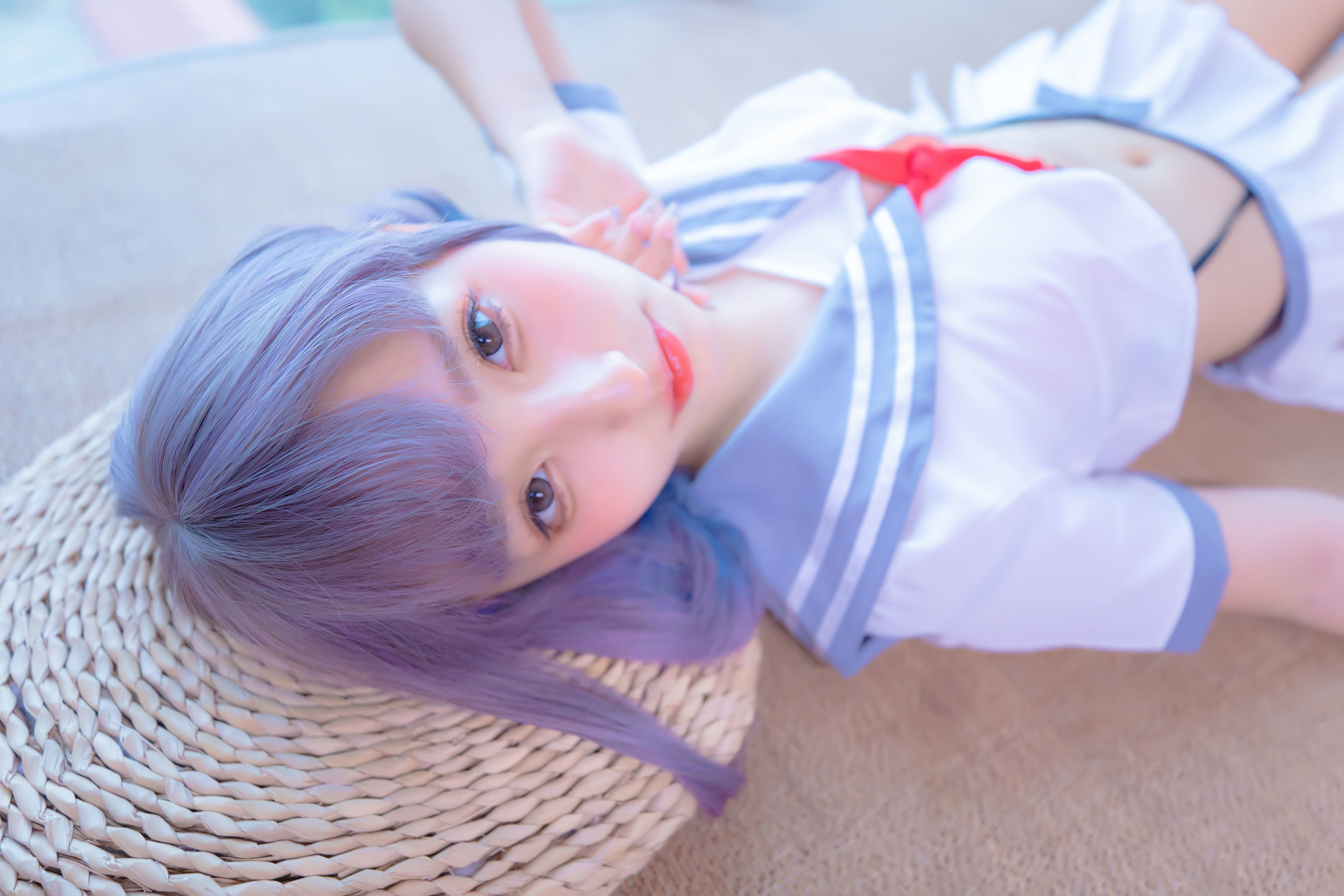 Phúc lợi Cosplay] Kagurazaka Mafuyu - Xám tơ dây treo JK