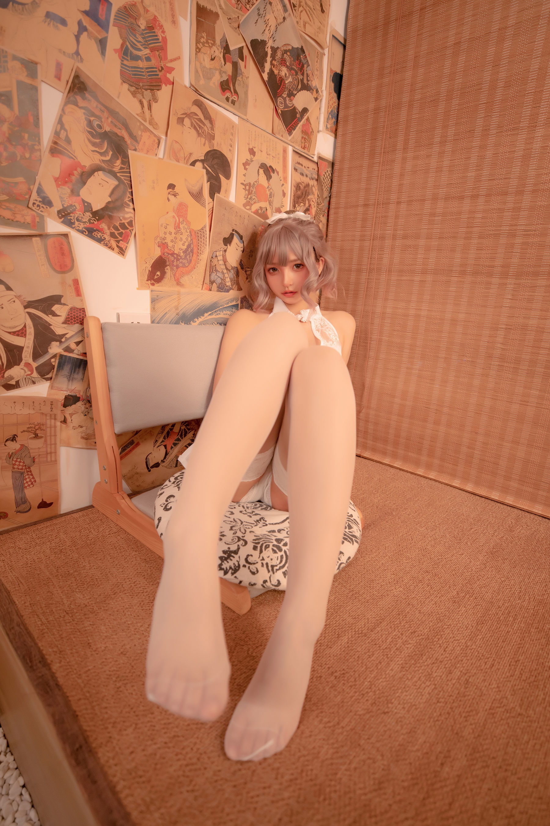 Phúc lợi COS] Kagurazaka Mafuyu Qipao Trắng