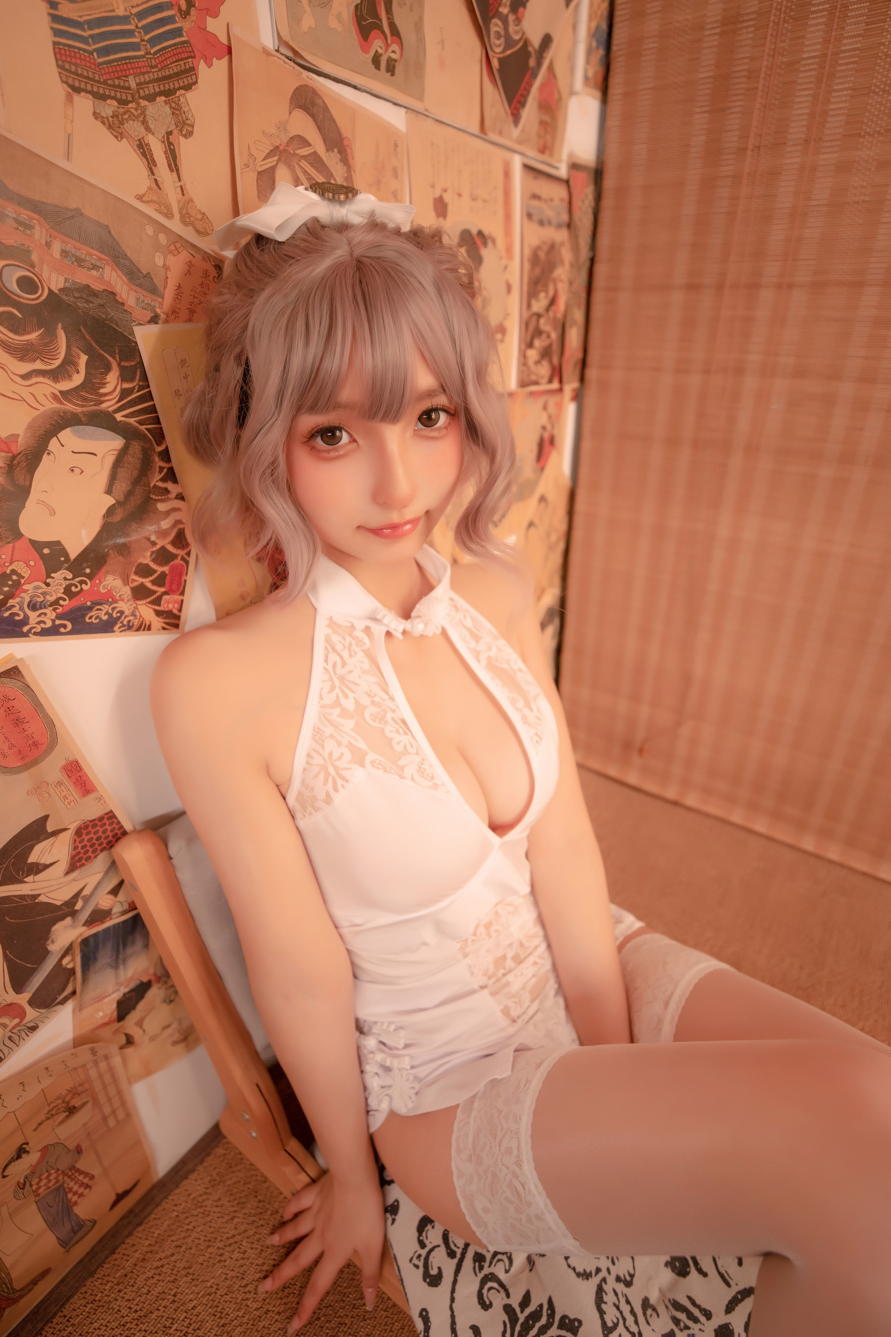 ウェルフェア COS] 神楽坂真冬 白い旗袍