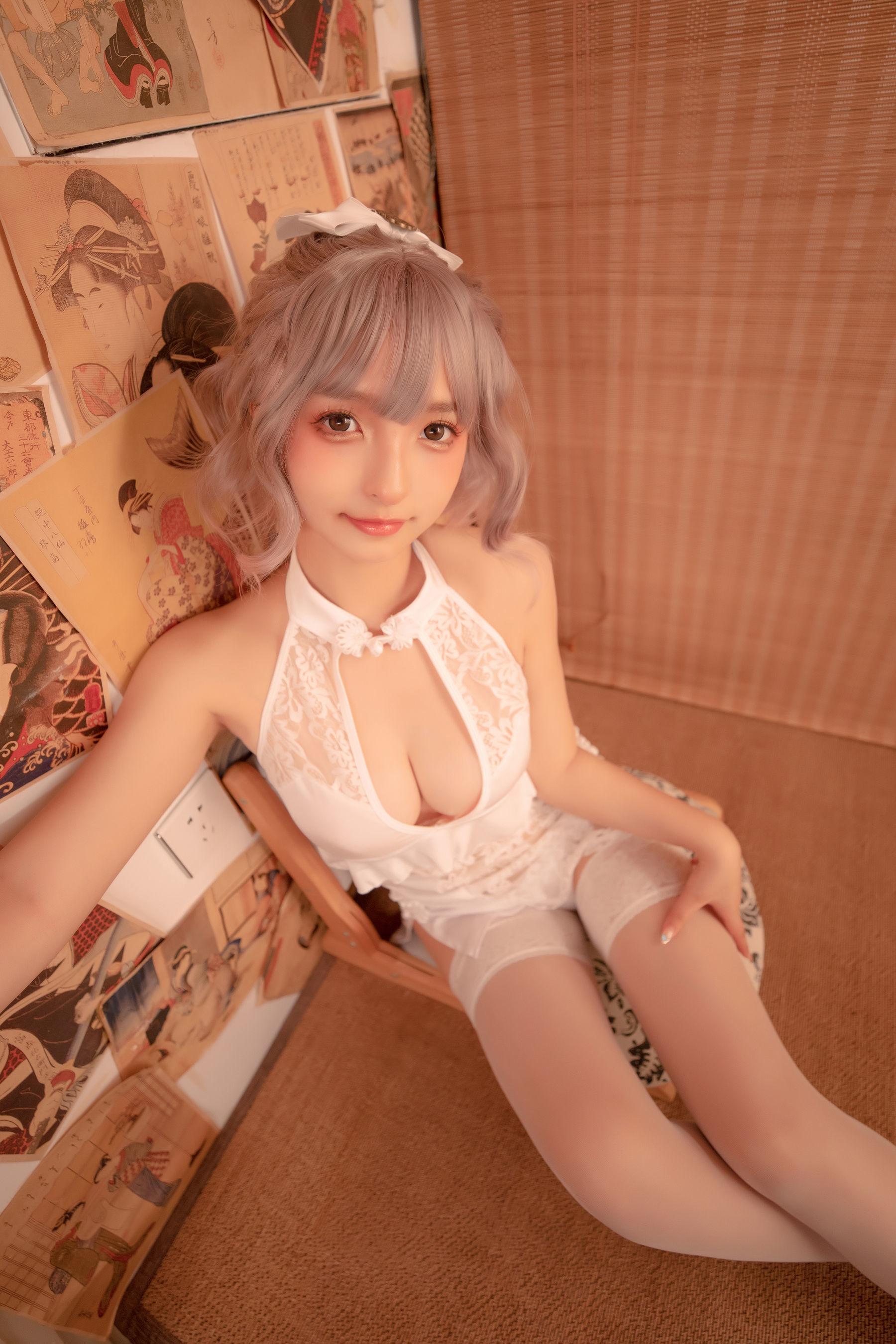 ウェルフェア COS] 神楽坂真冬 白い旗袍