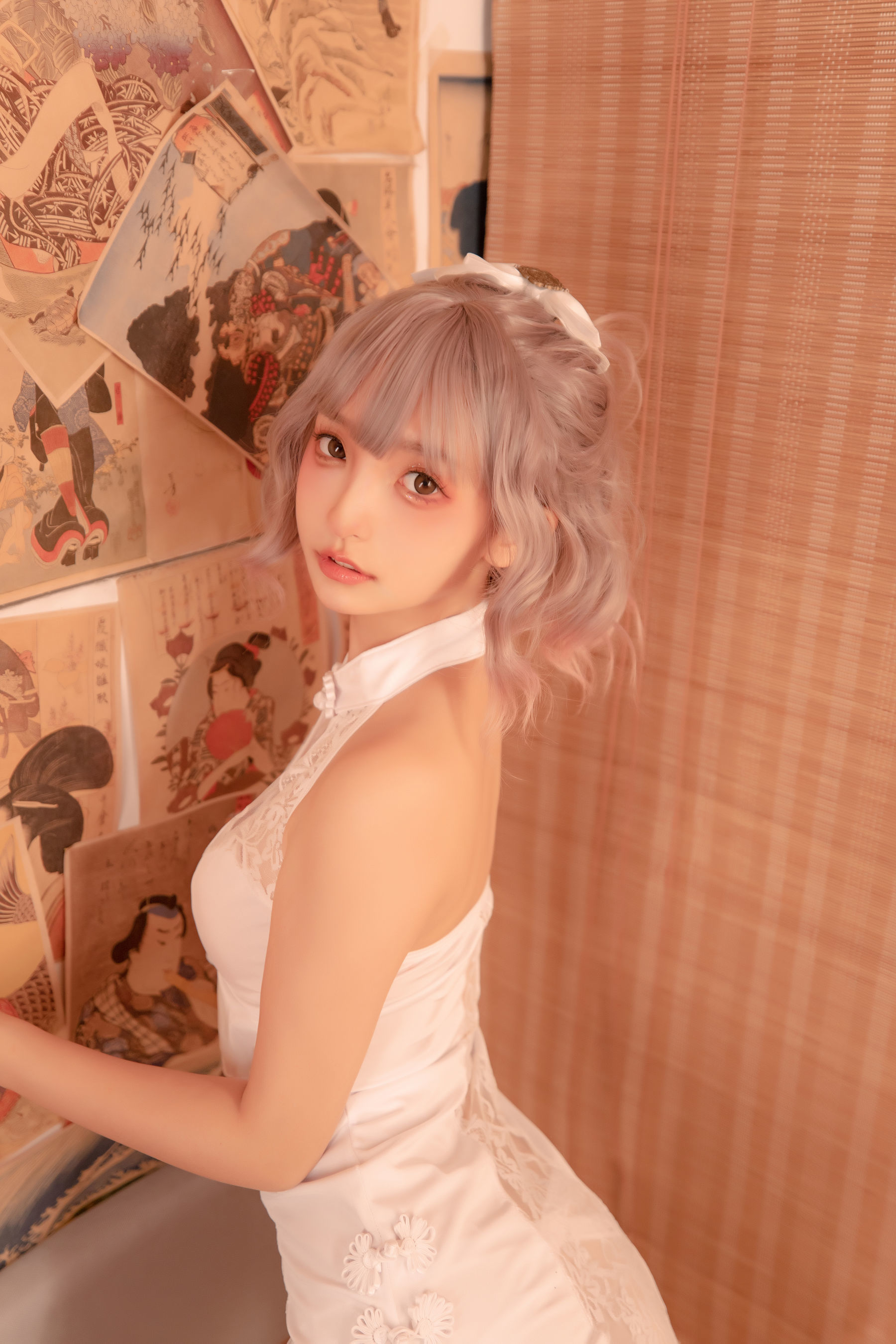 ウェルフェア COS] 神楽坂真冬 白い旗袍