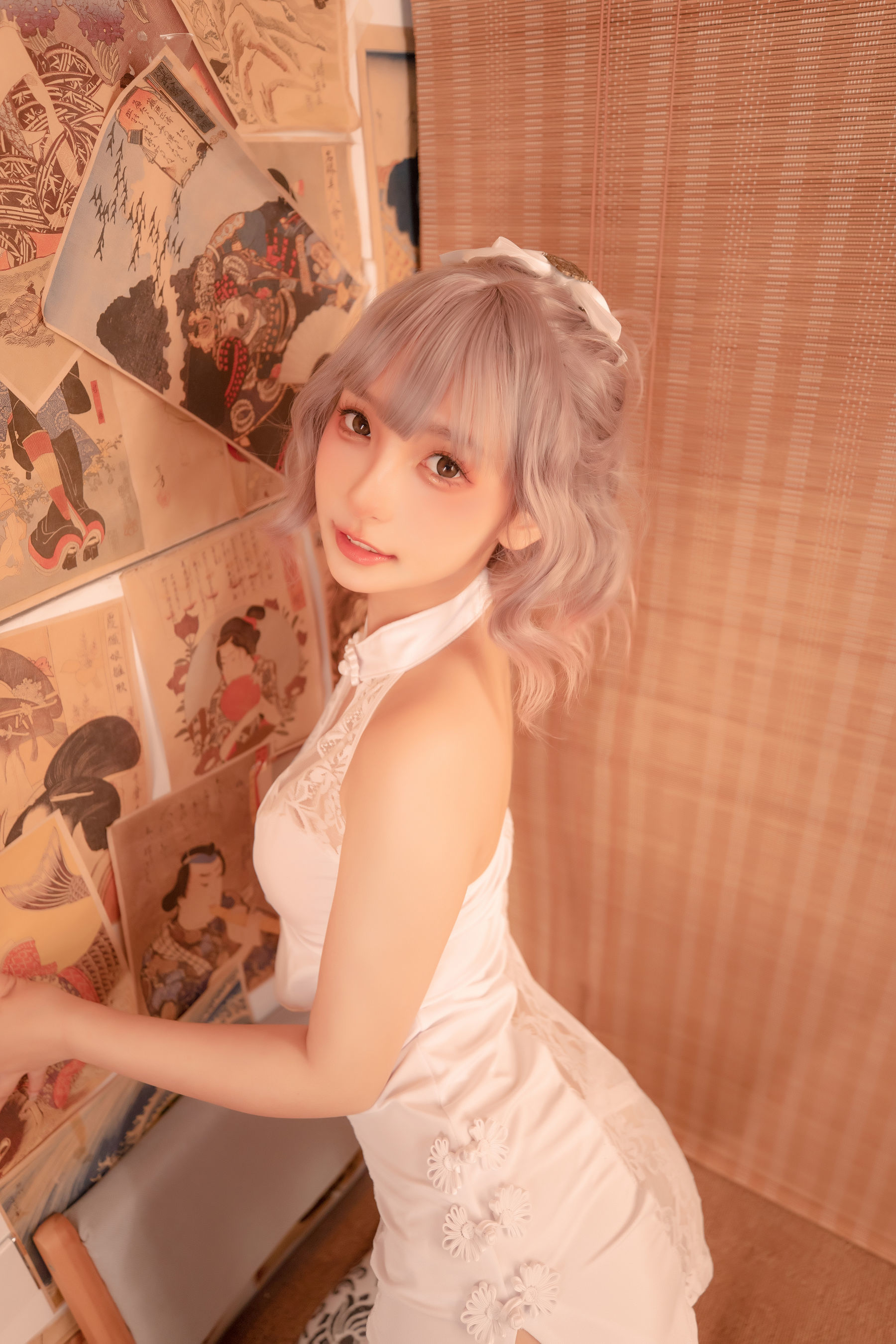 ウェルフェア COS] 神楽坂真冬 白い旗袍