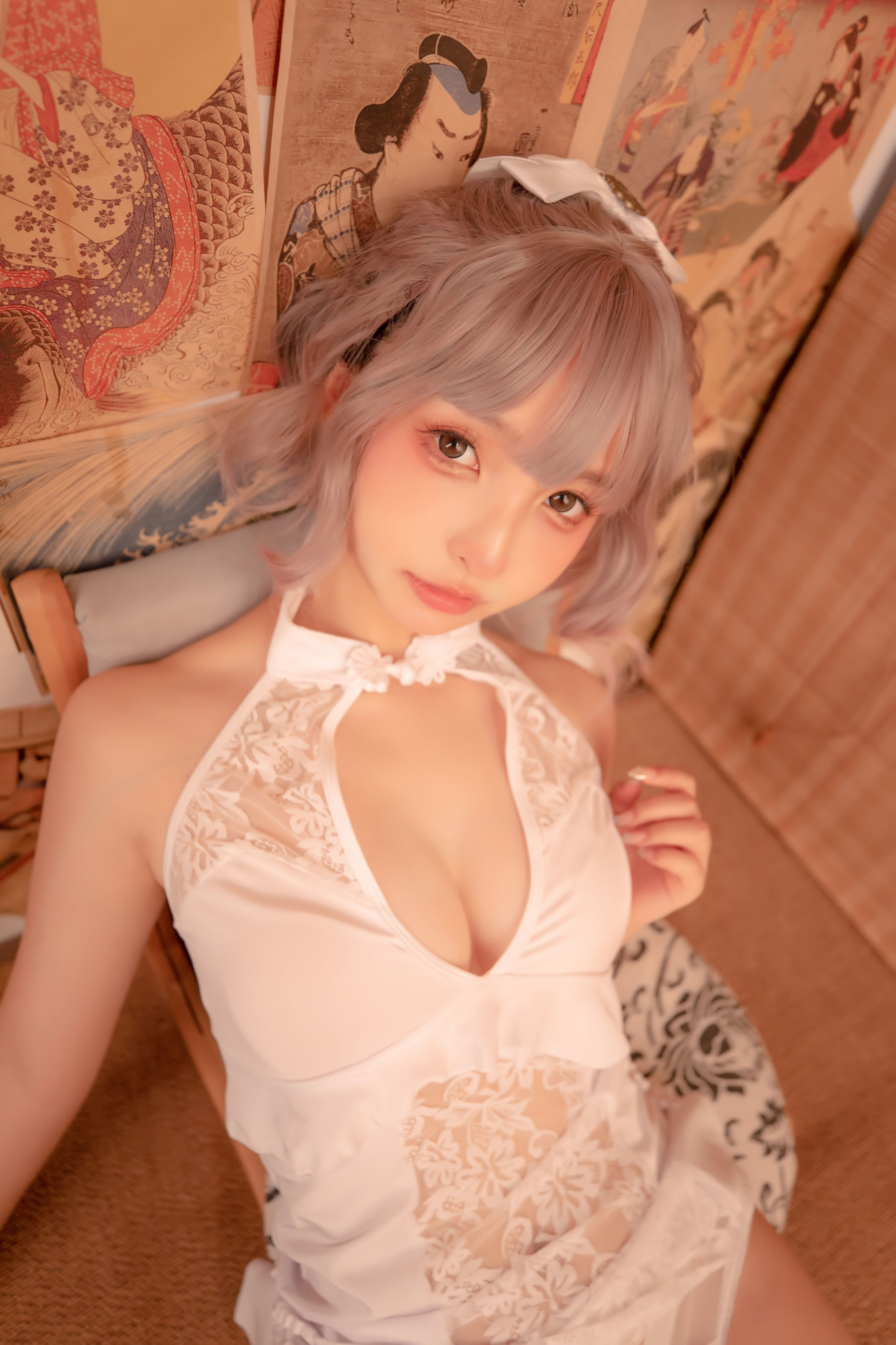 ウェルフェア COS] 神楽坂真冬 白い旗袍