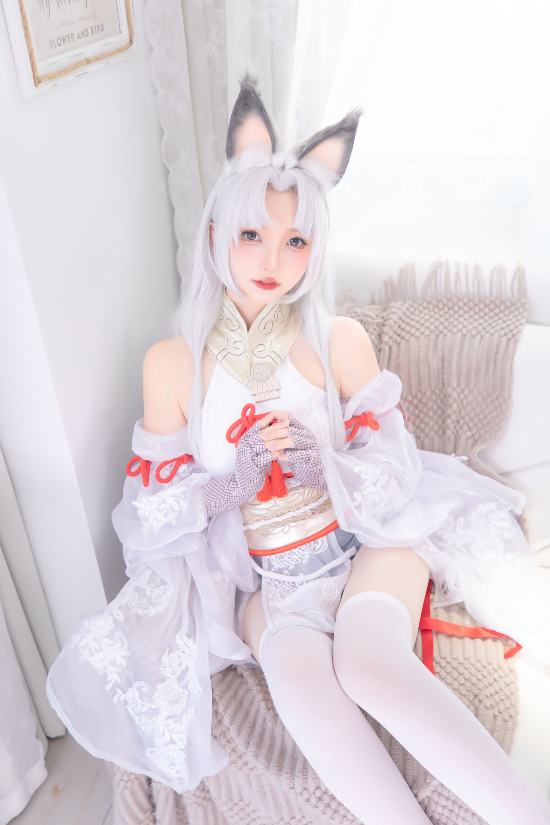 Internet Celebrity COS]  belle ta Kagura Ban Mafuyu White Silk Hu Tao
