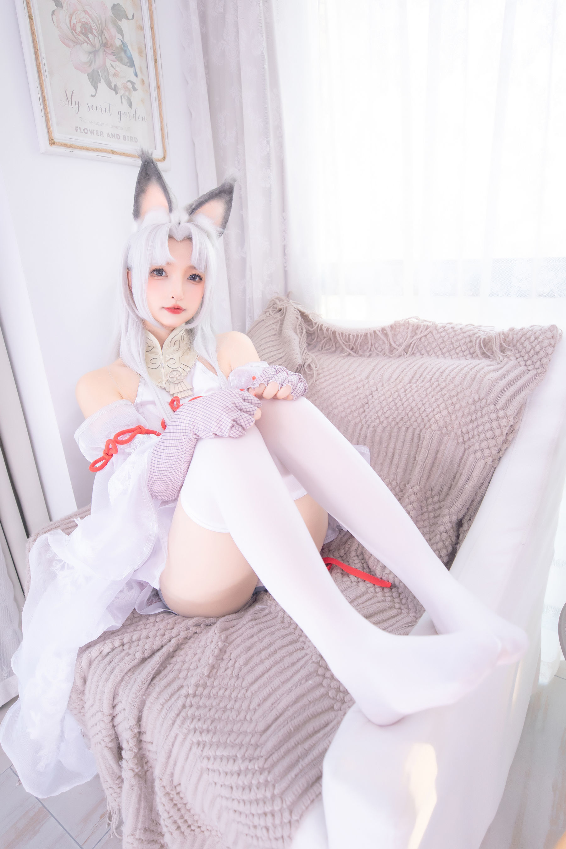 Internet Celebrity COS]  belle ta Kagura Ban Mafuyu White Silk Hu Tao
