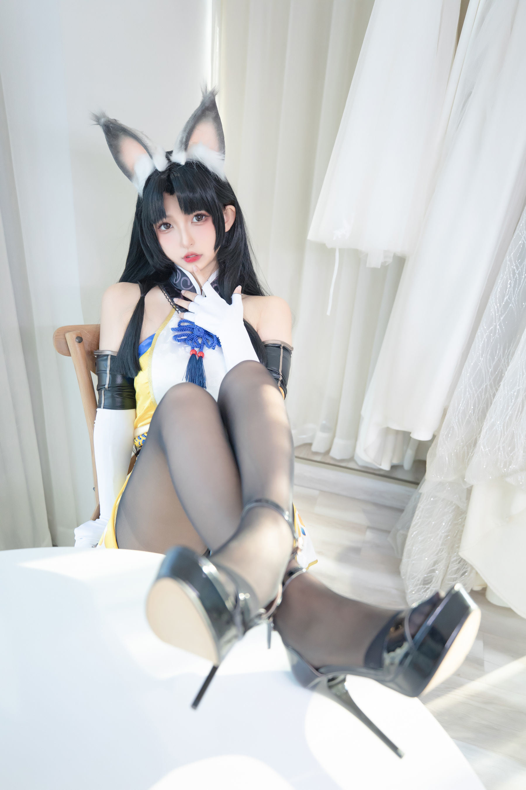 Cosplay Ngôi Sao Mạng]  belle ta Kagura Ban Mafuyu Hắc Tơ Hutao
