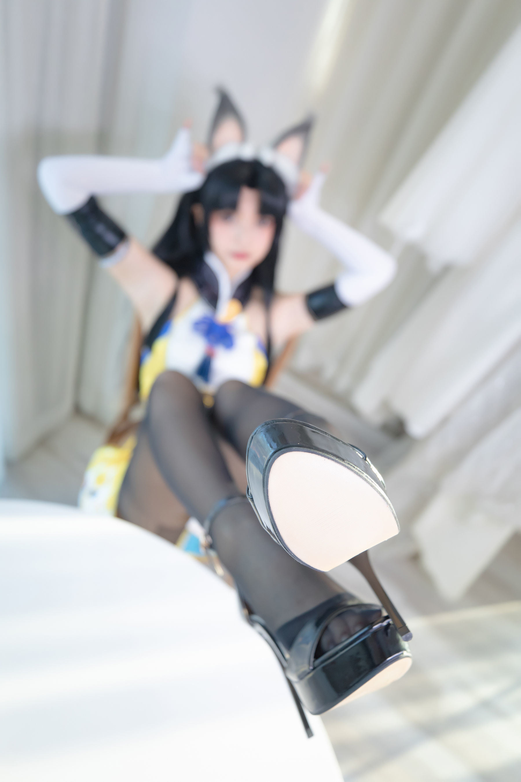 Internet Celebrity COS]  belle ta Kagura Ban Madong Black Silk Hu Tao
