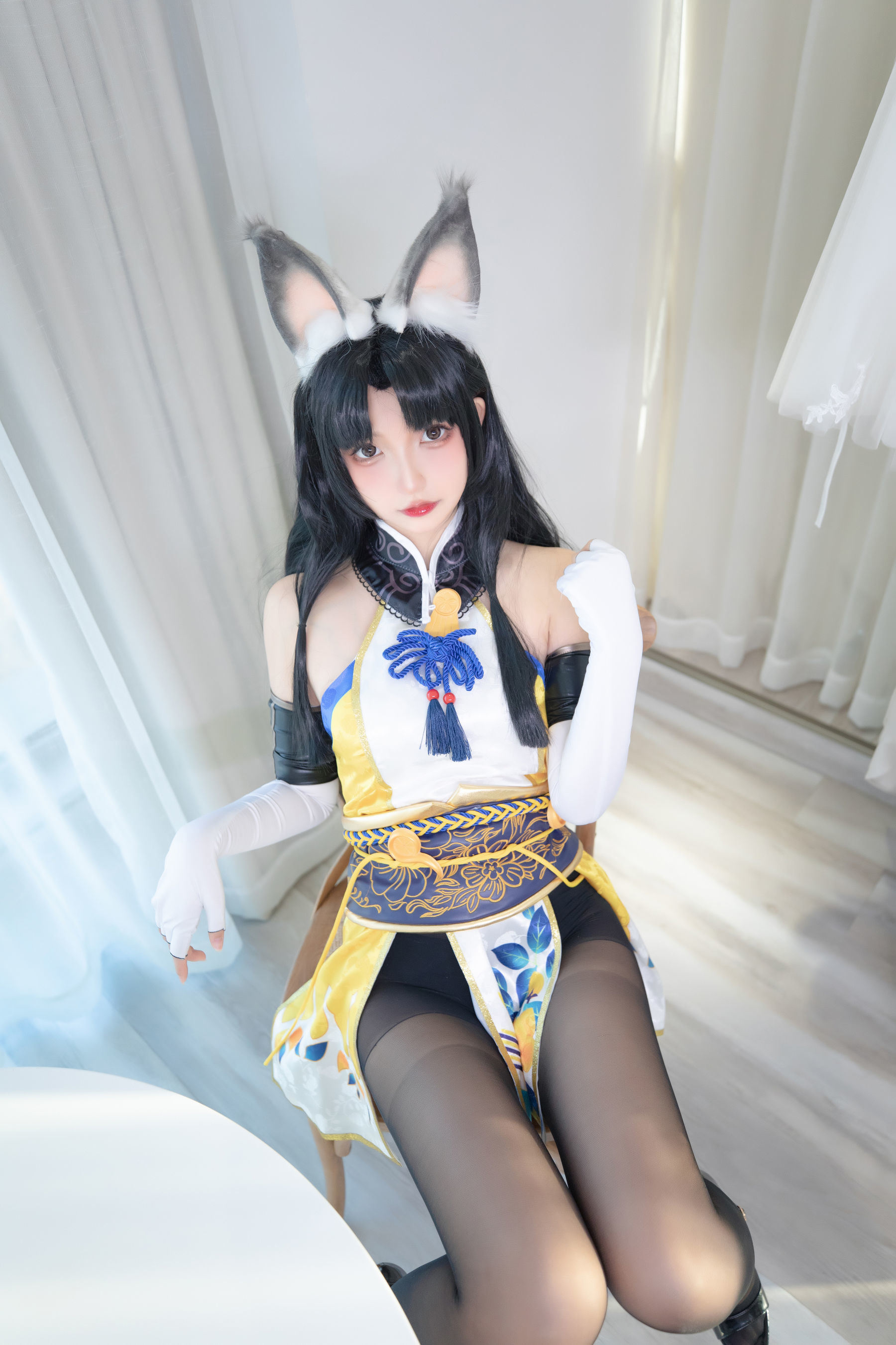 Internet Celebrity COS]  belle ta Kagura Ban Madong Black Silk Hu Tao