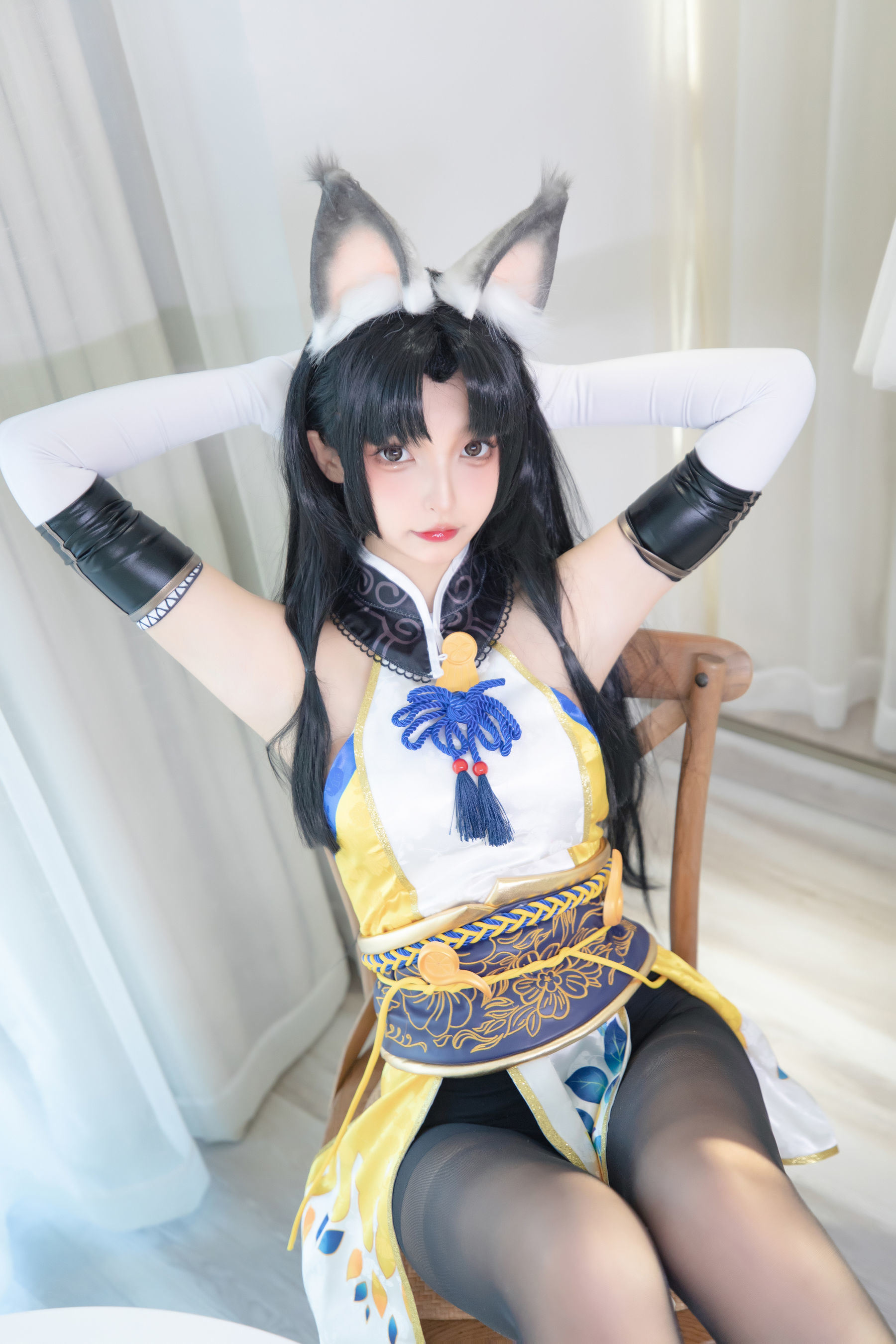 Internet Celebrity COS]  belle ta Kagura Ban Madong Black Silk Hu Tao