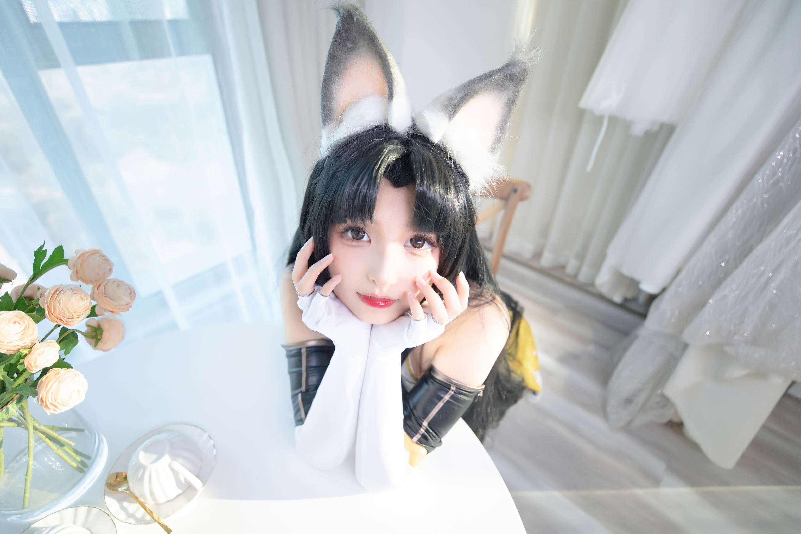 Internet Celebrity COS]  belle ta Kagura Ban Madong Black Silk Hu Tao