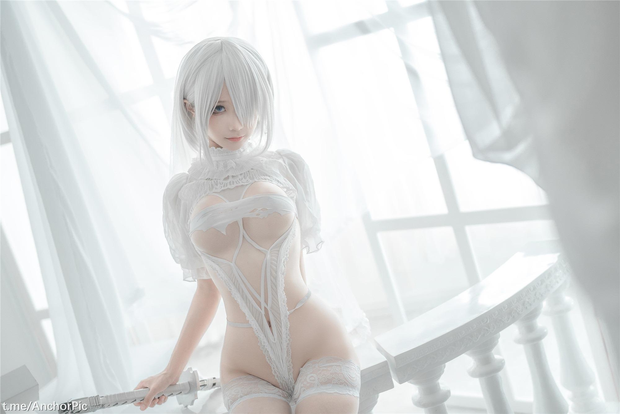 蠢沫沫 - 2B 白婚纱 60P