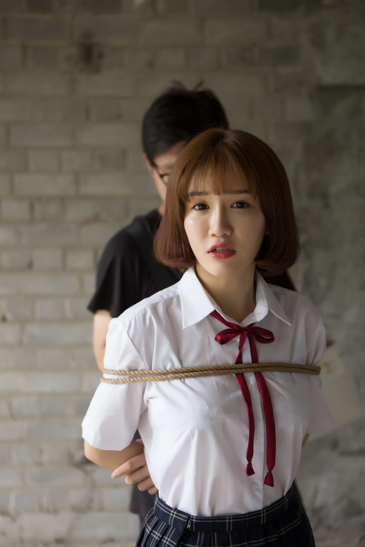 k8ツンデレ萌え萌え陳年老図 - 学生服野外縛り