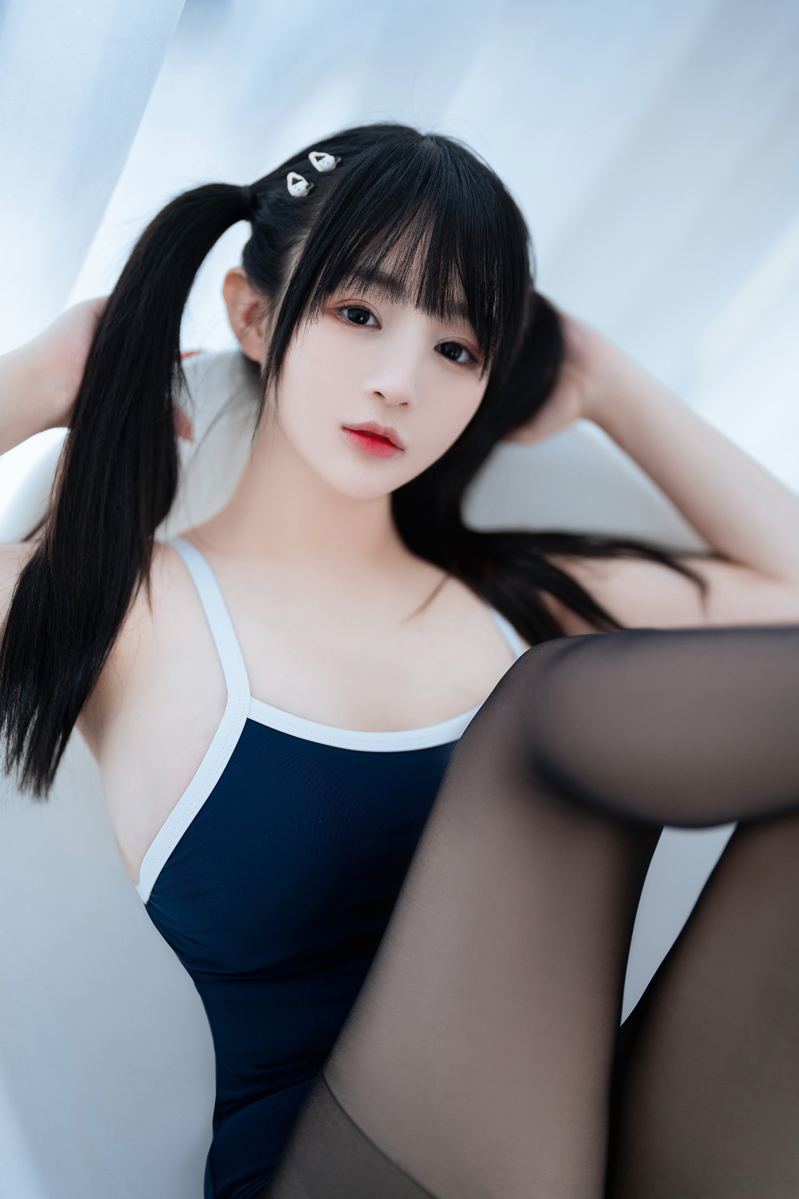Sakurai Nene - Black Silk School Swimsuit