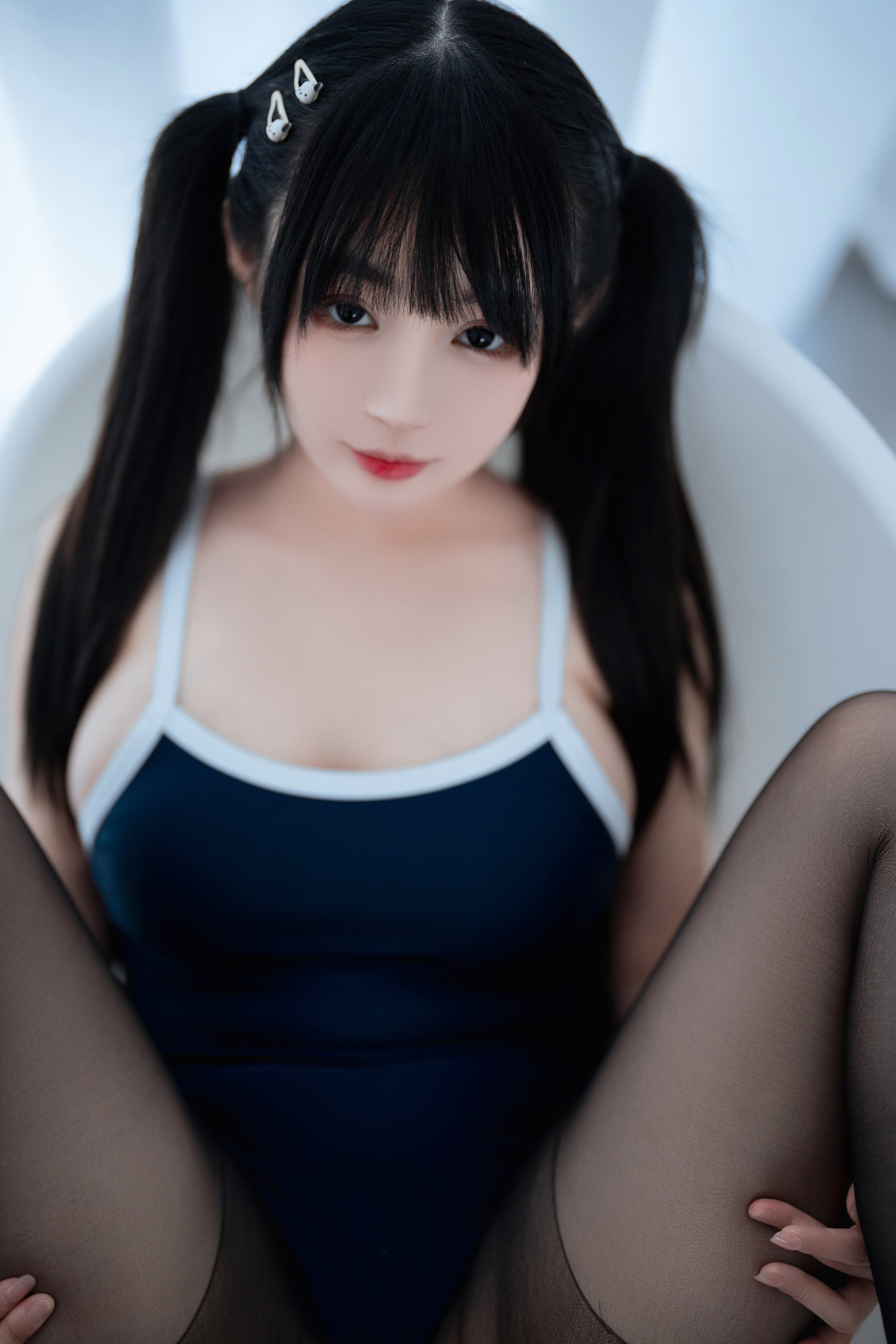 Sakurai Nene - Black Silk School Swimsuit