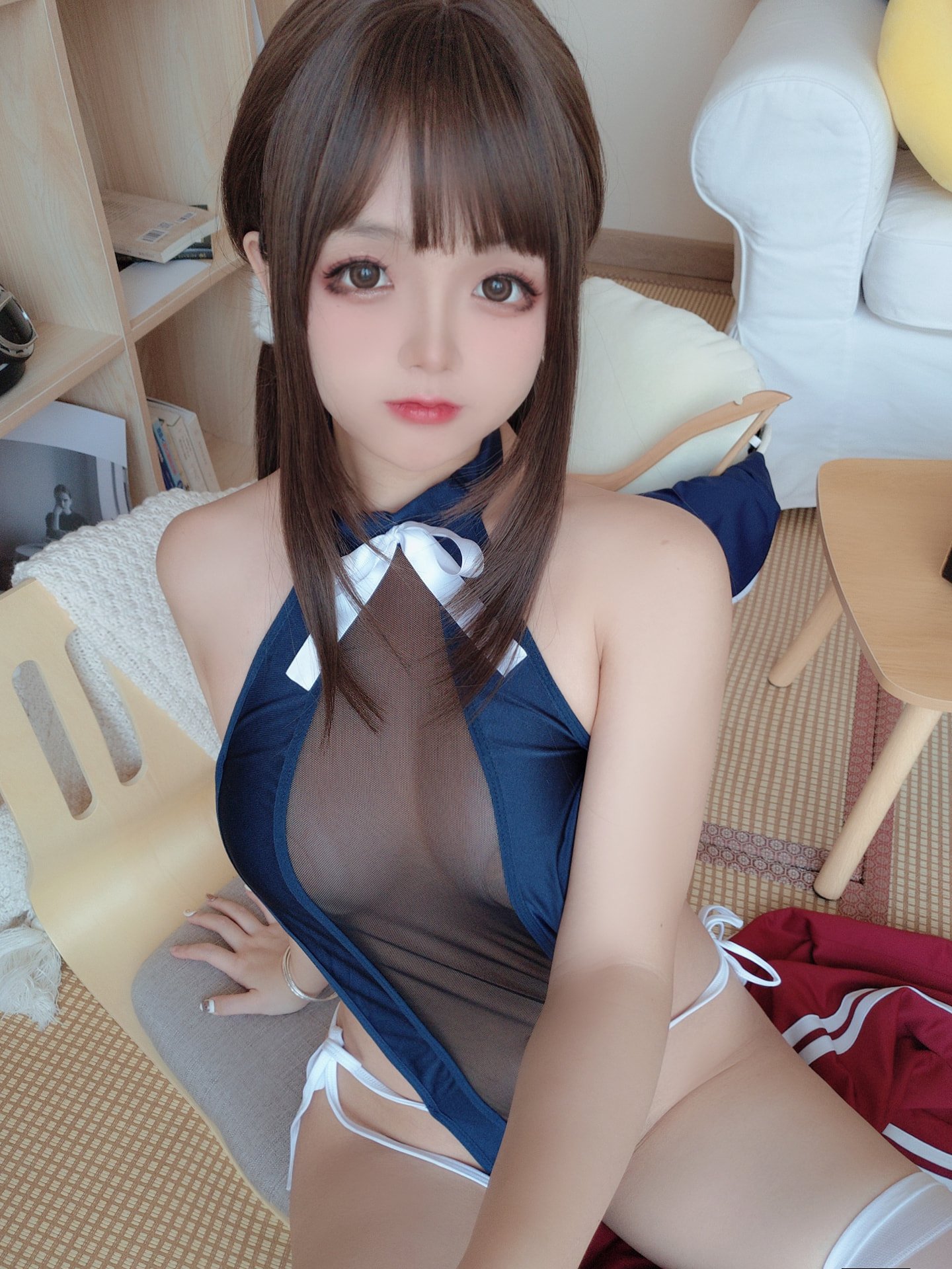 Rina Jiao - Mesh School Swimsuit