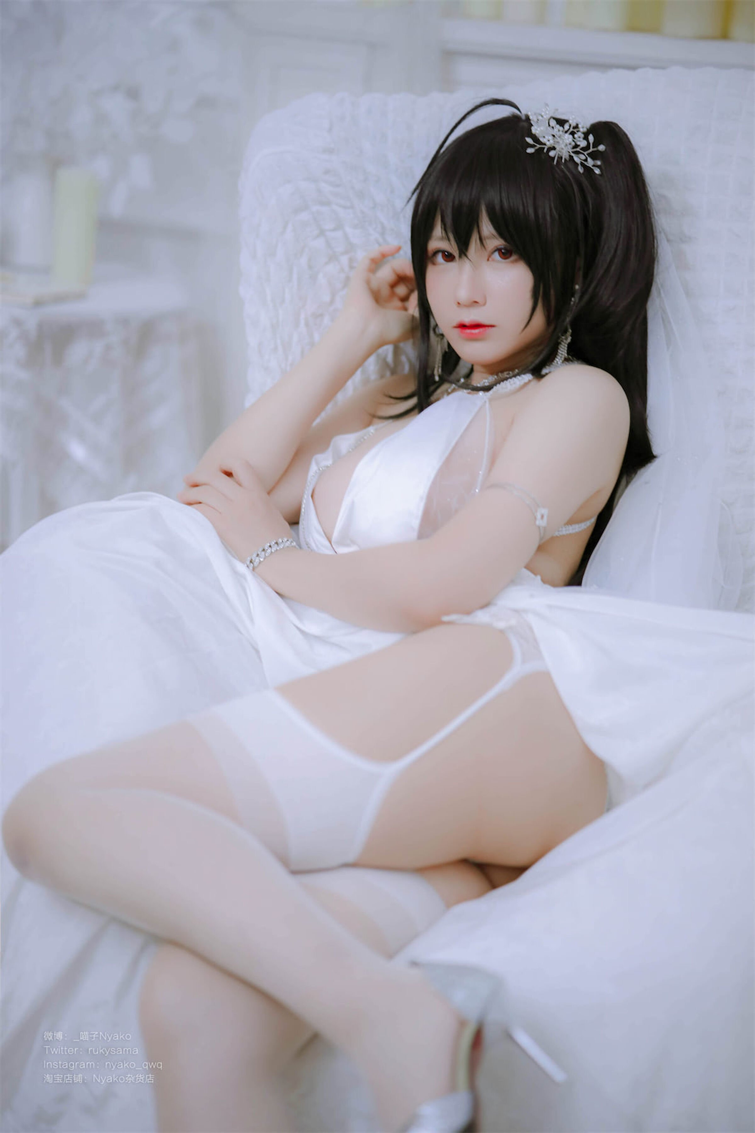 Nyako Miaozi Great Phoenix Pure White Wedding Dress