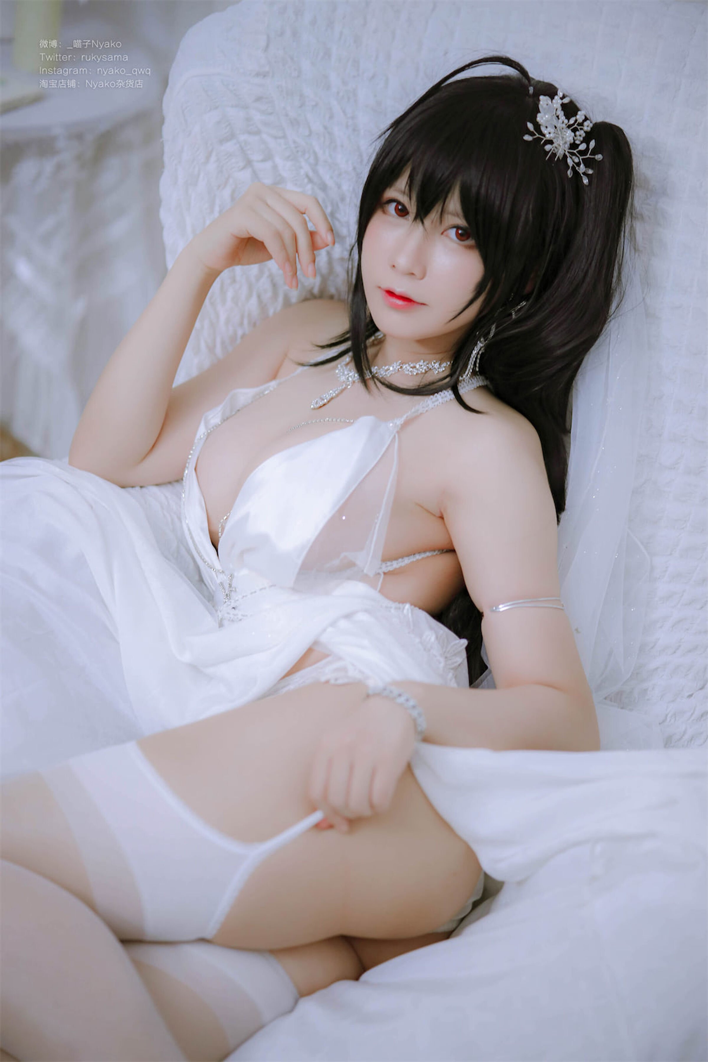 Nyako Miaozi Great Phoenix Pure White Wedding Dress