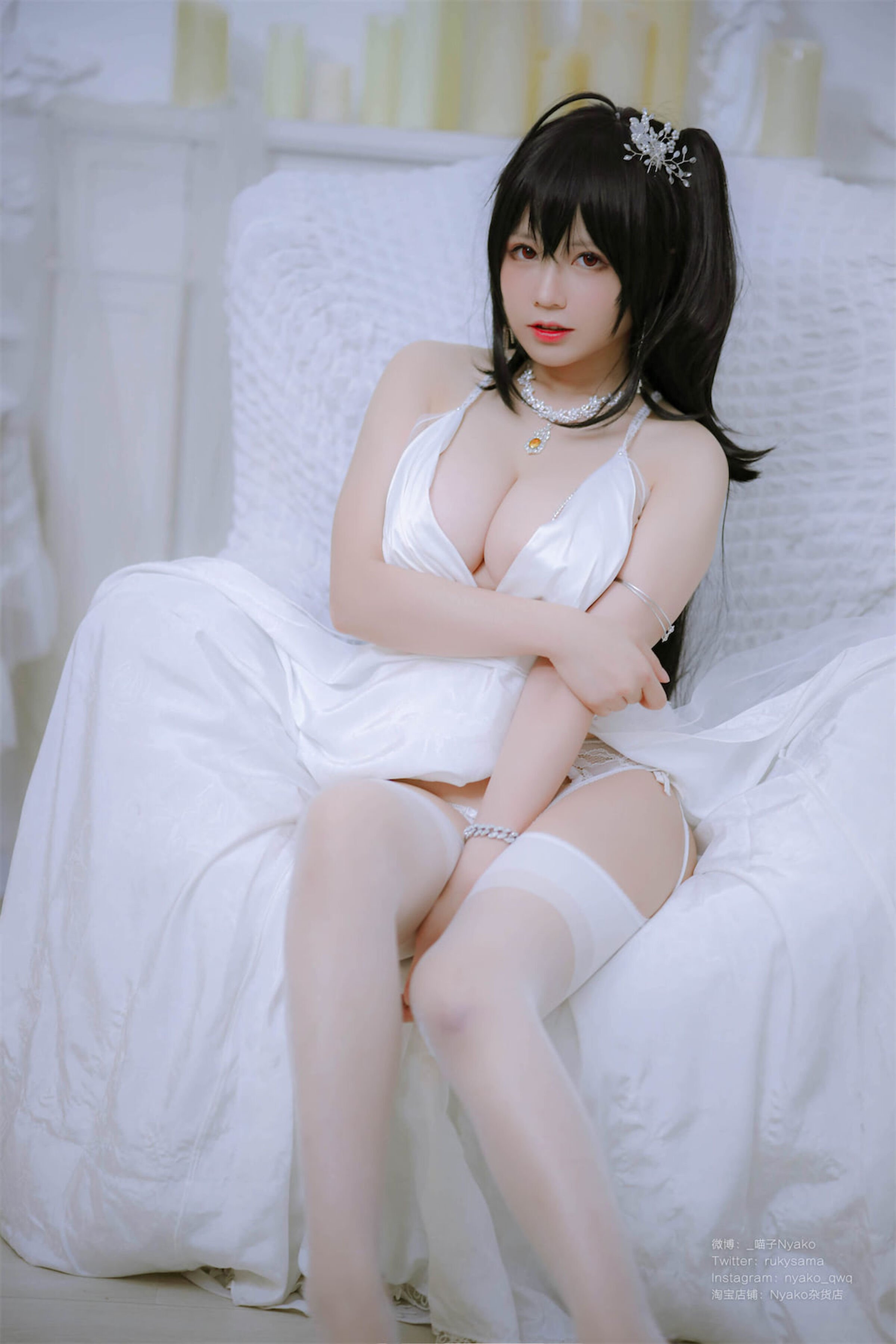 Nyako Miaozi Great Phoenix Pure White Wedding Dress
