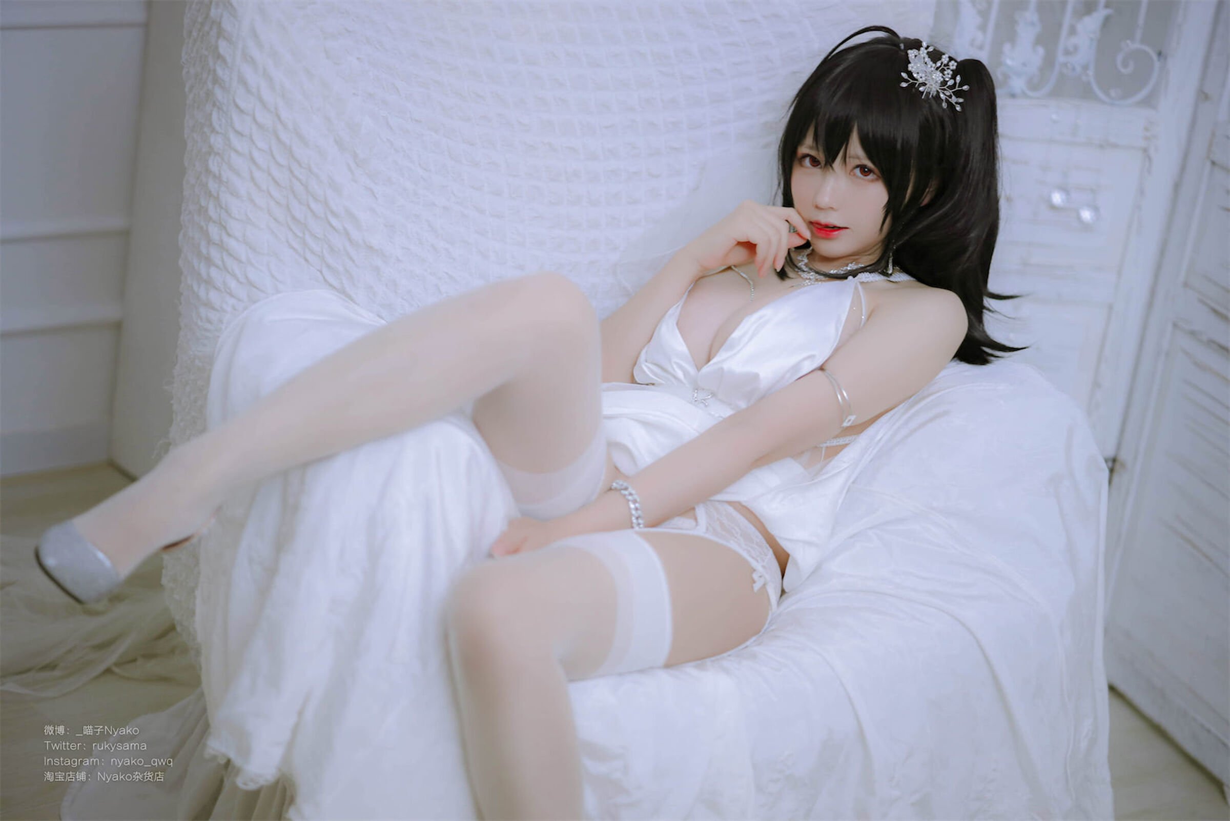 Nyako Miaozi Great Phoenix Pure White Wedding Dress