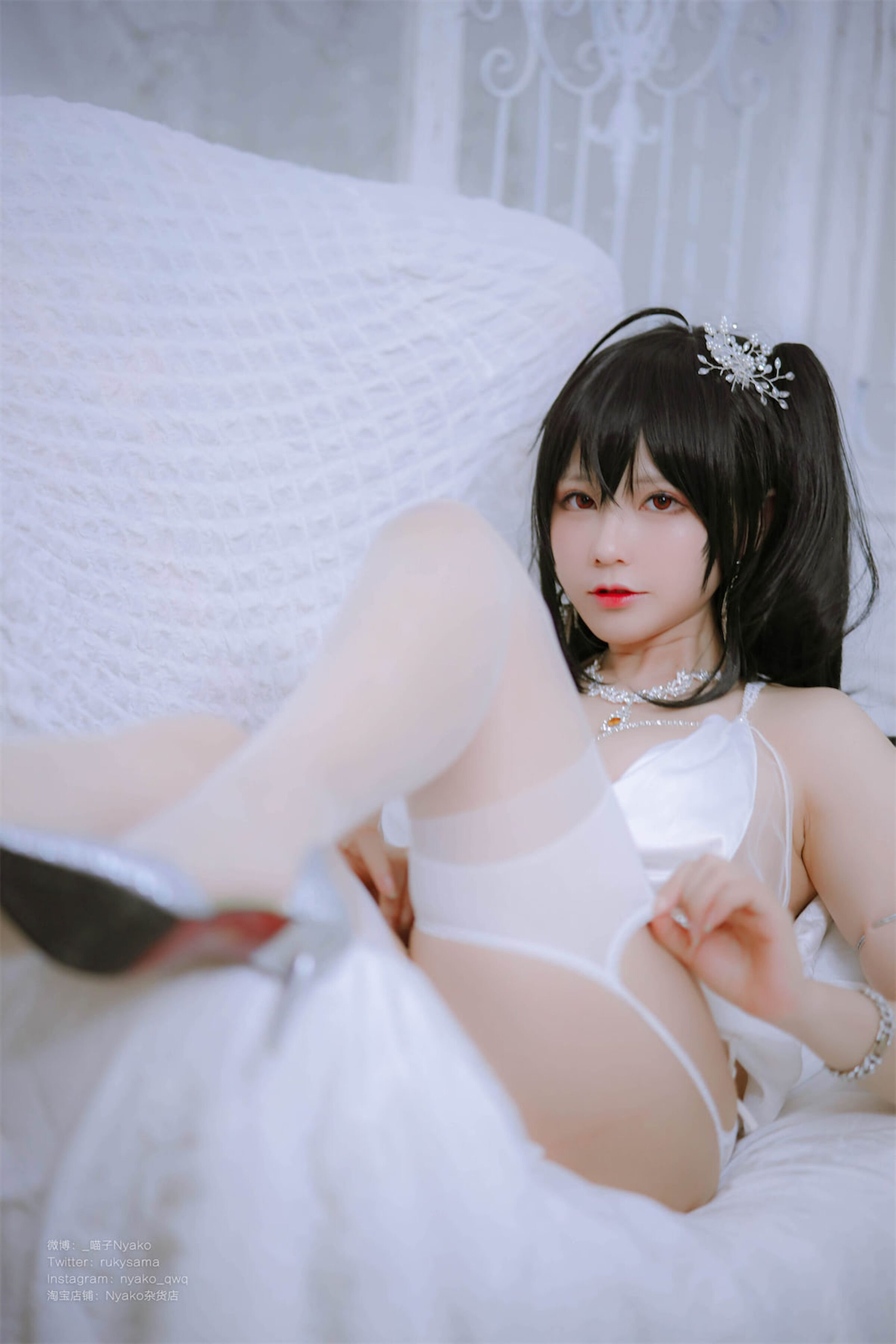 Nyako Miaozi Great Phoenix Pure White Wedding Dress