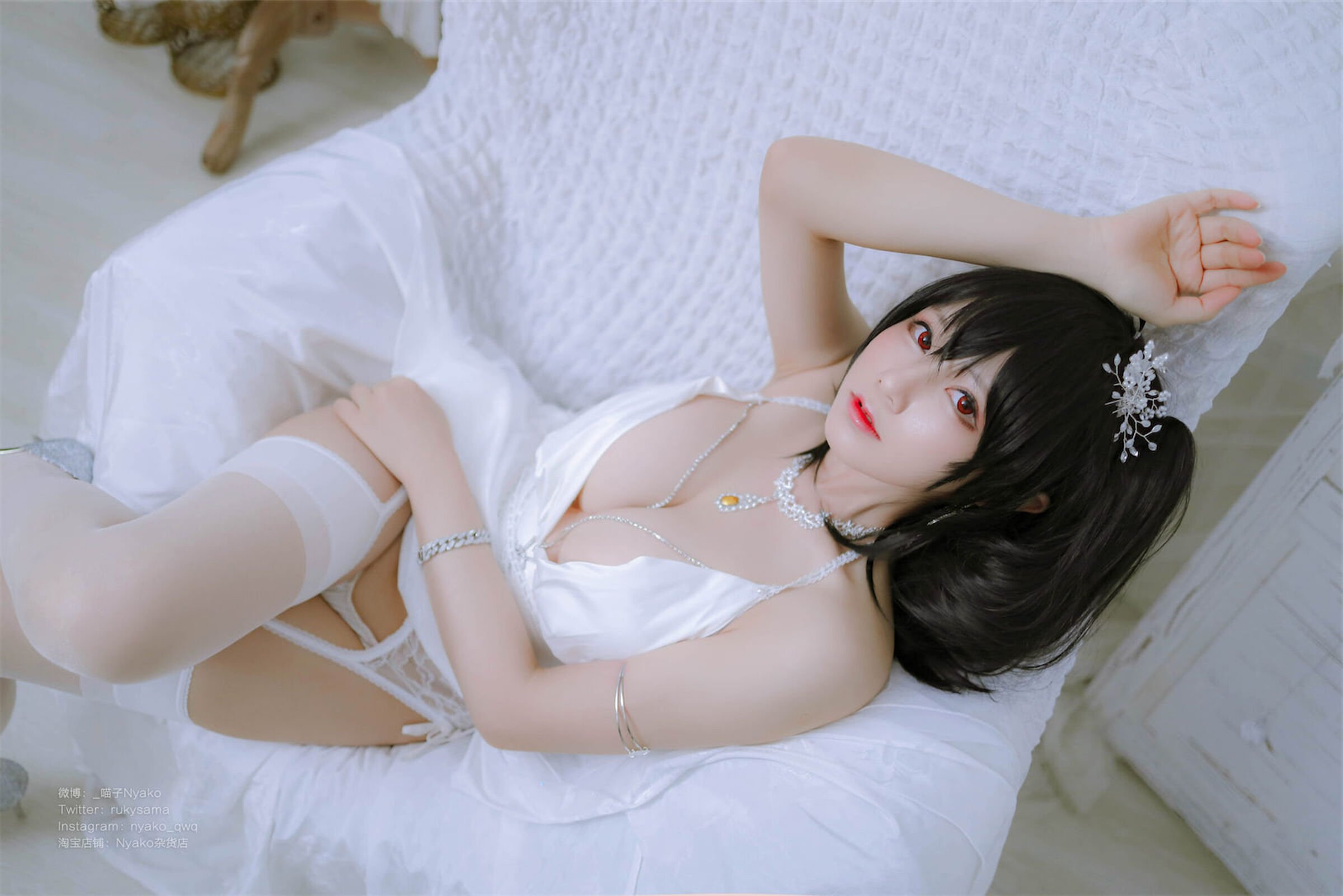Nyako Miaozi Great Phoenix Pure White Wedding Dress
