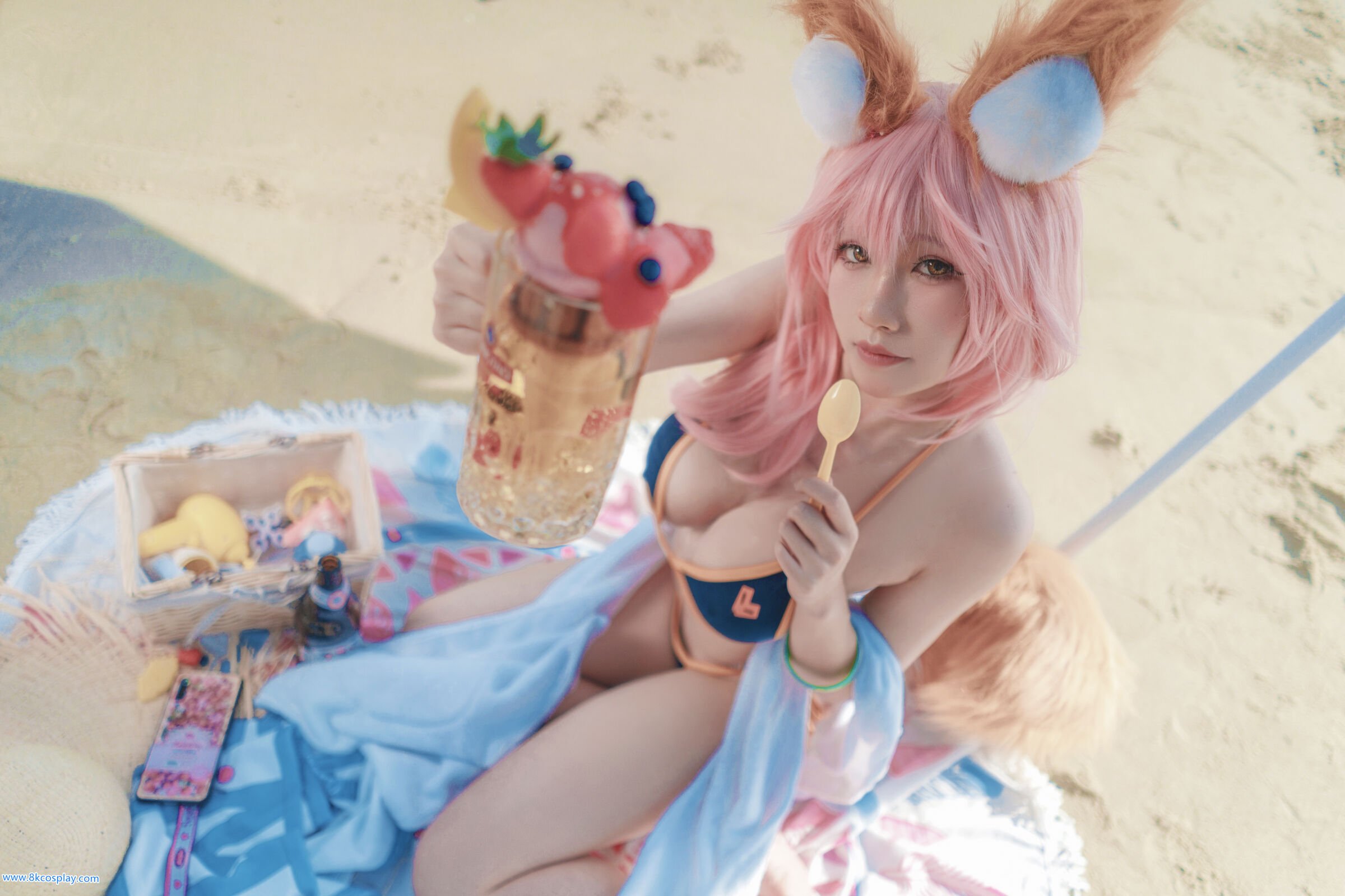 uki Mùa Mưa] Tamamo no Mae bên bờ biển áo tắm FATE Tamamo no Mae Bikini