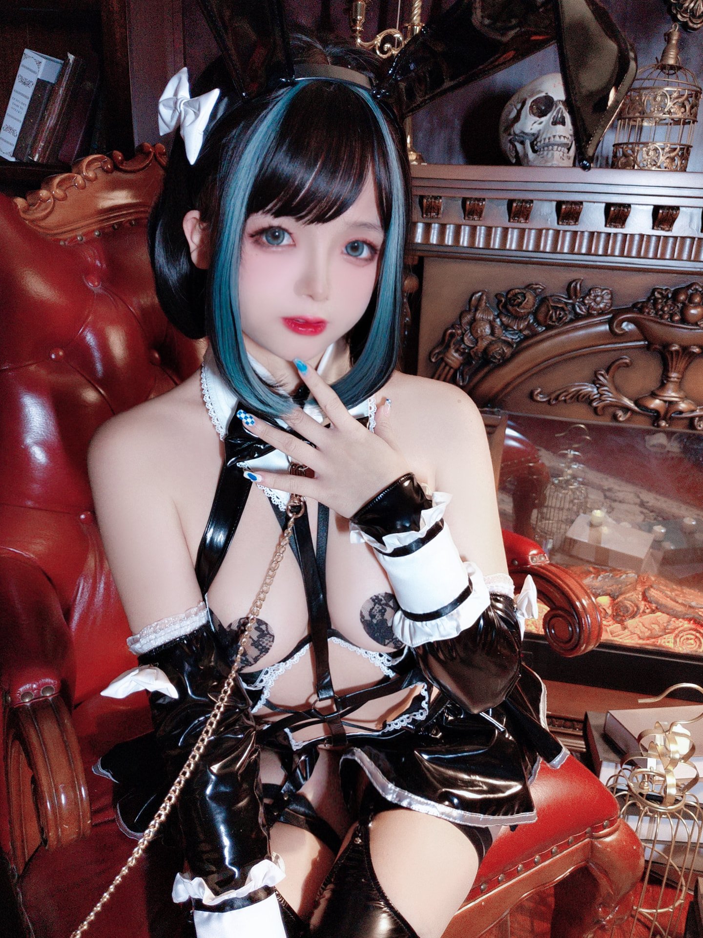 Ri Nai Jiao - Halloween Devil Leather Jacket