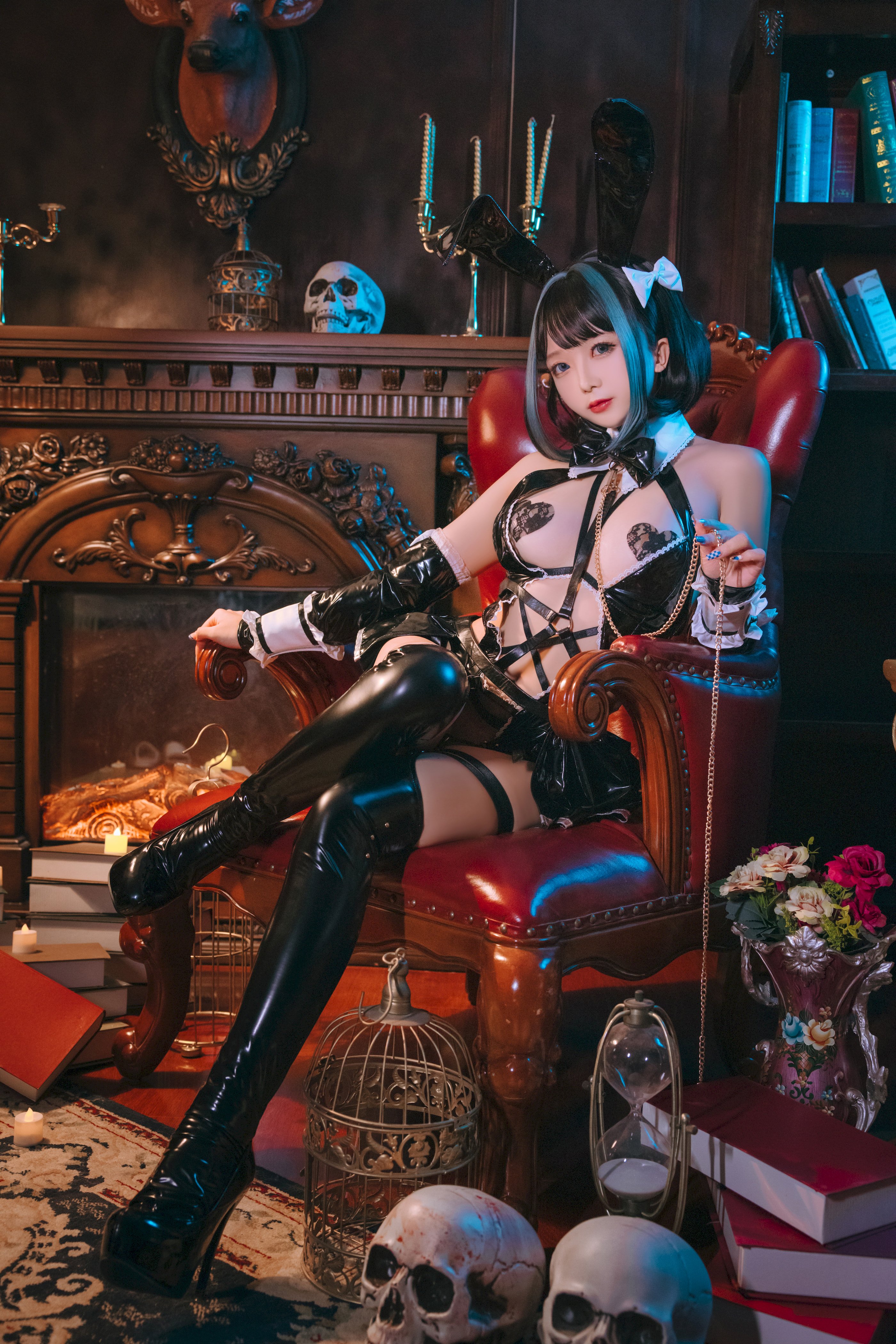 Ri Nai Jiao - Halloween Devil Leather Jacket