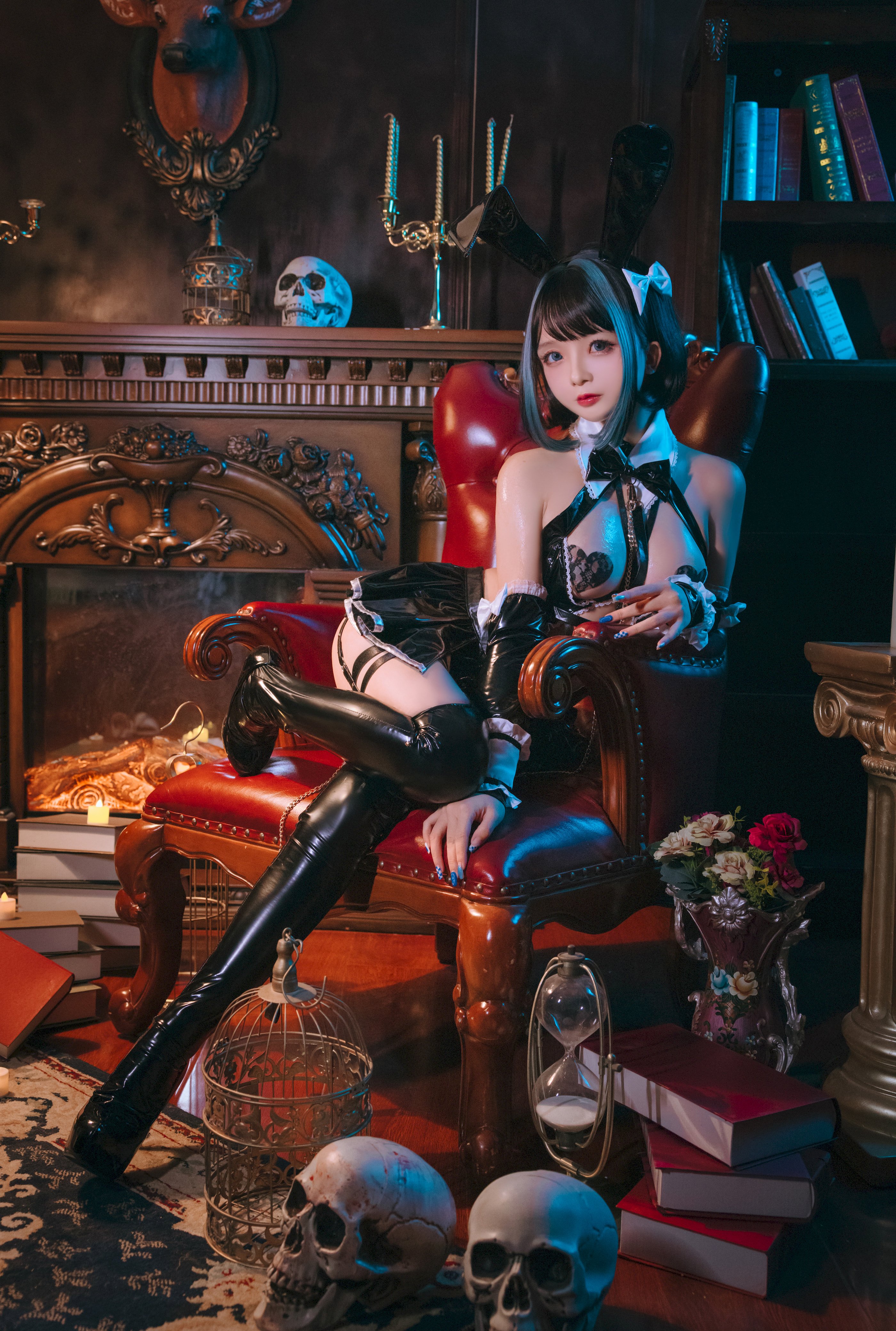 Ri Nai Jiao - Halloween Devil Leather Jacket