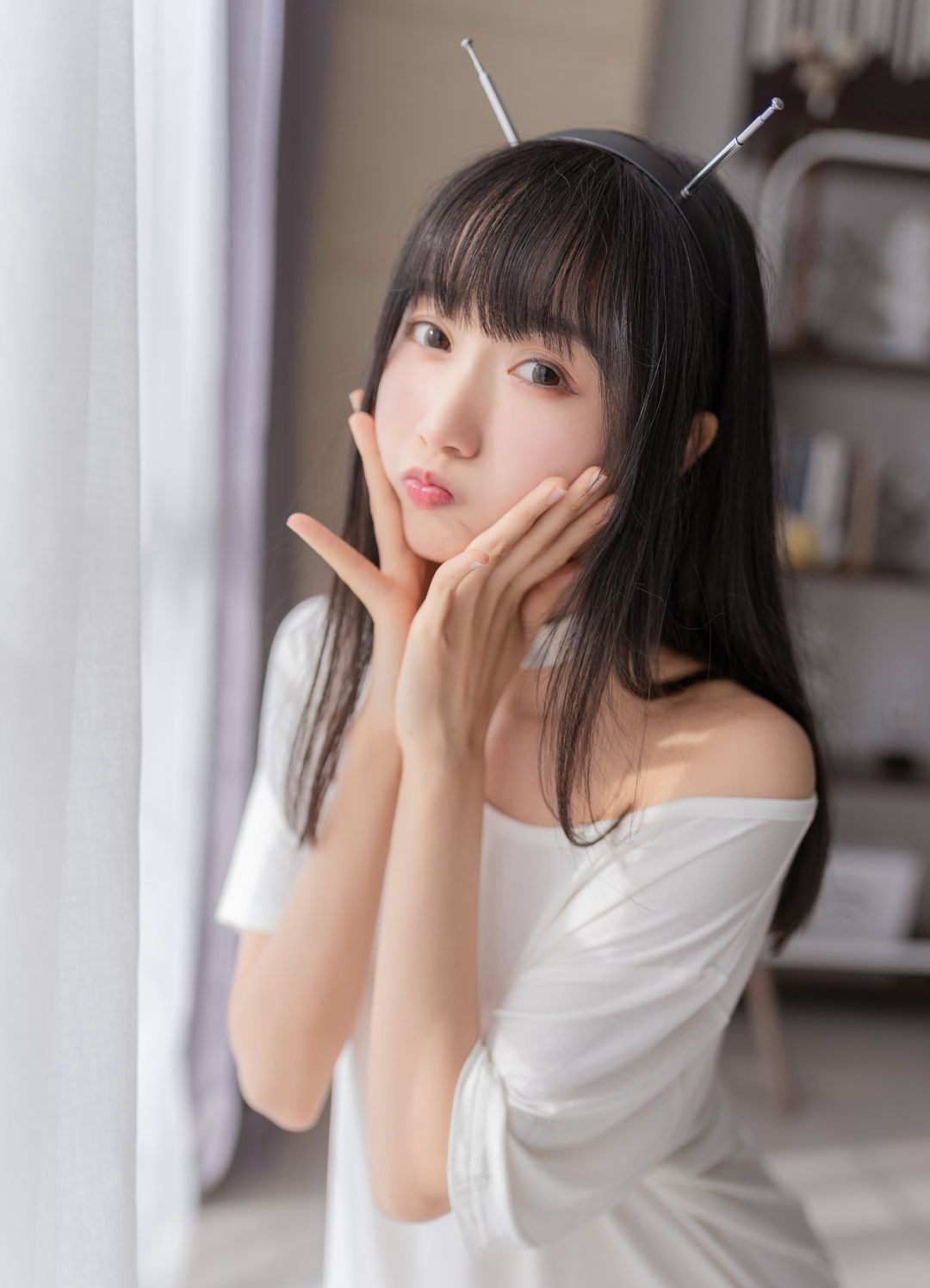 コスプレ極品ブラックストッキング大スケール超エロホワイトストッキング美脚美女福利画像