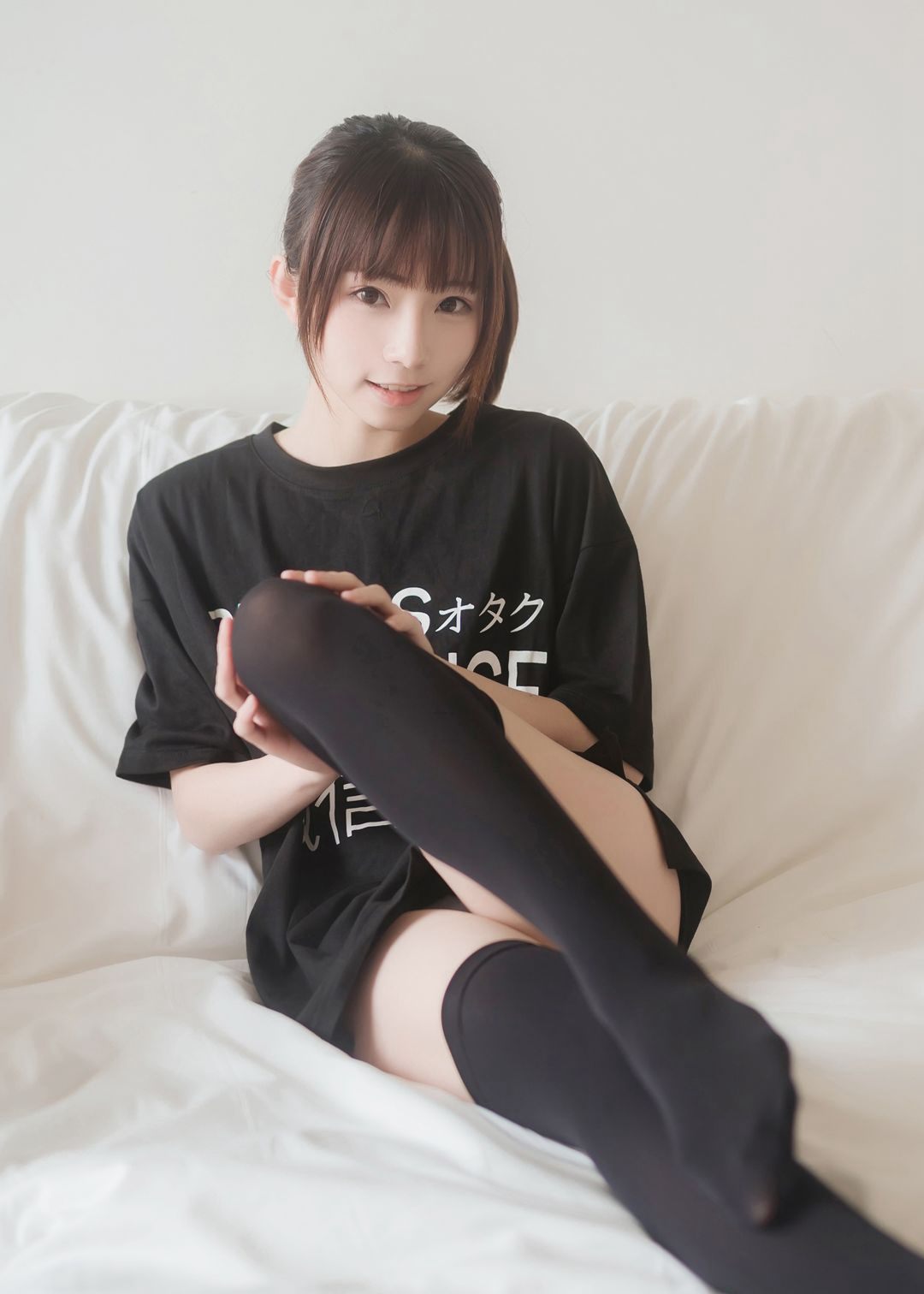 JK制服美女性感黑色過膝襪Cosplay大尺度圖片