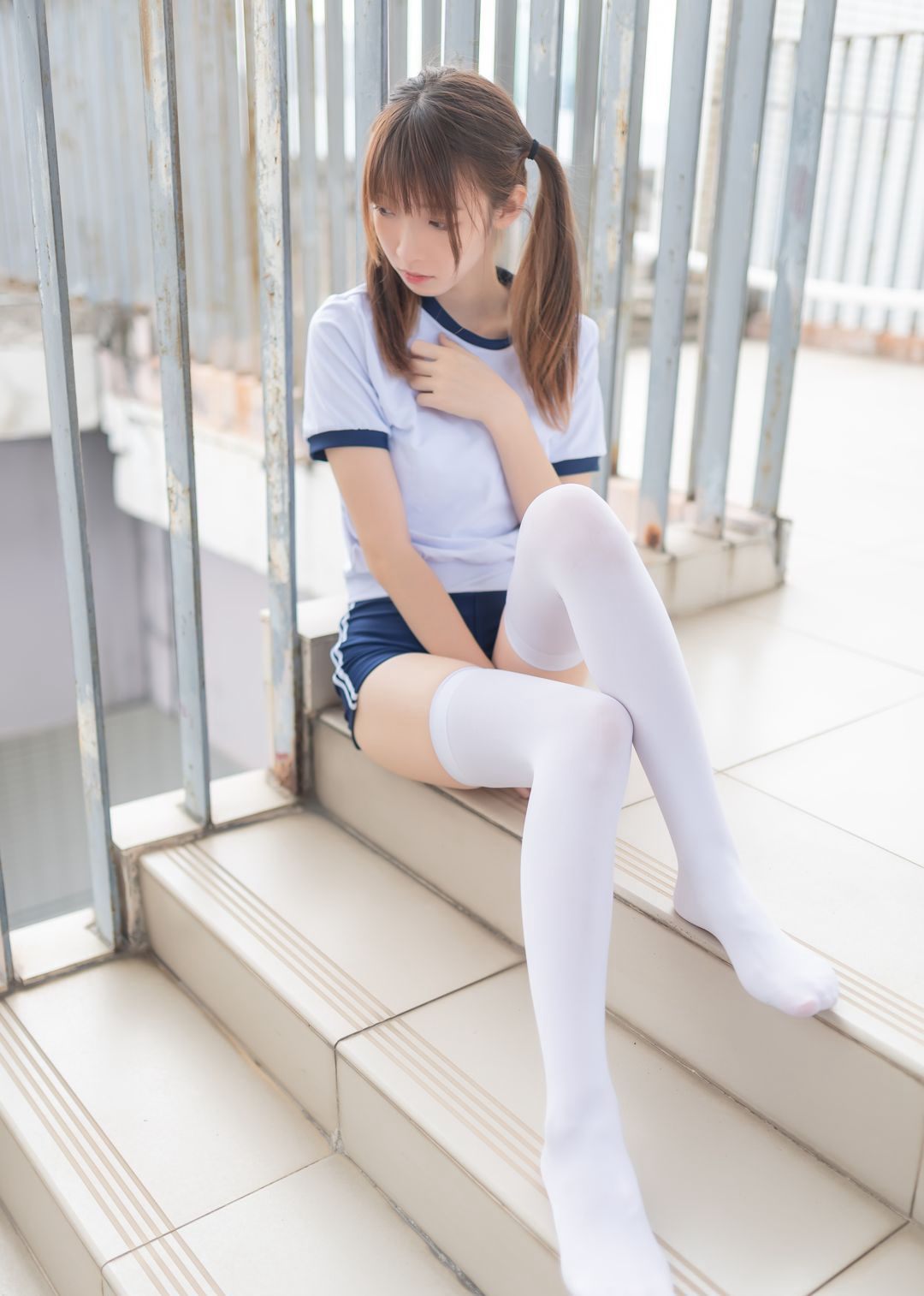 白絲JK美女喵糖電影性感長腿雙馬尾Cosplay美女