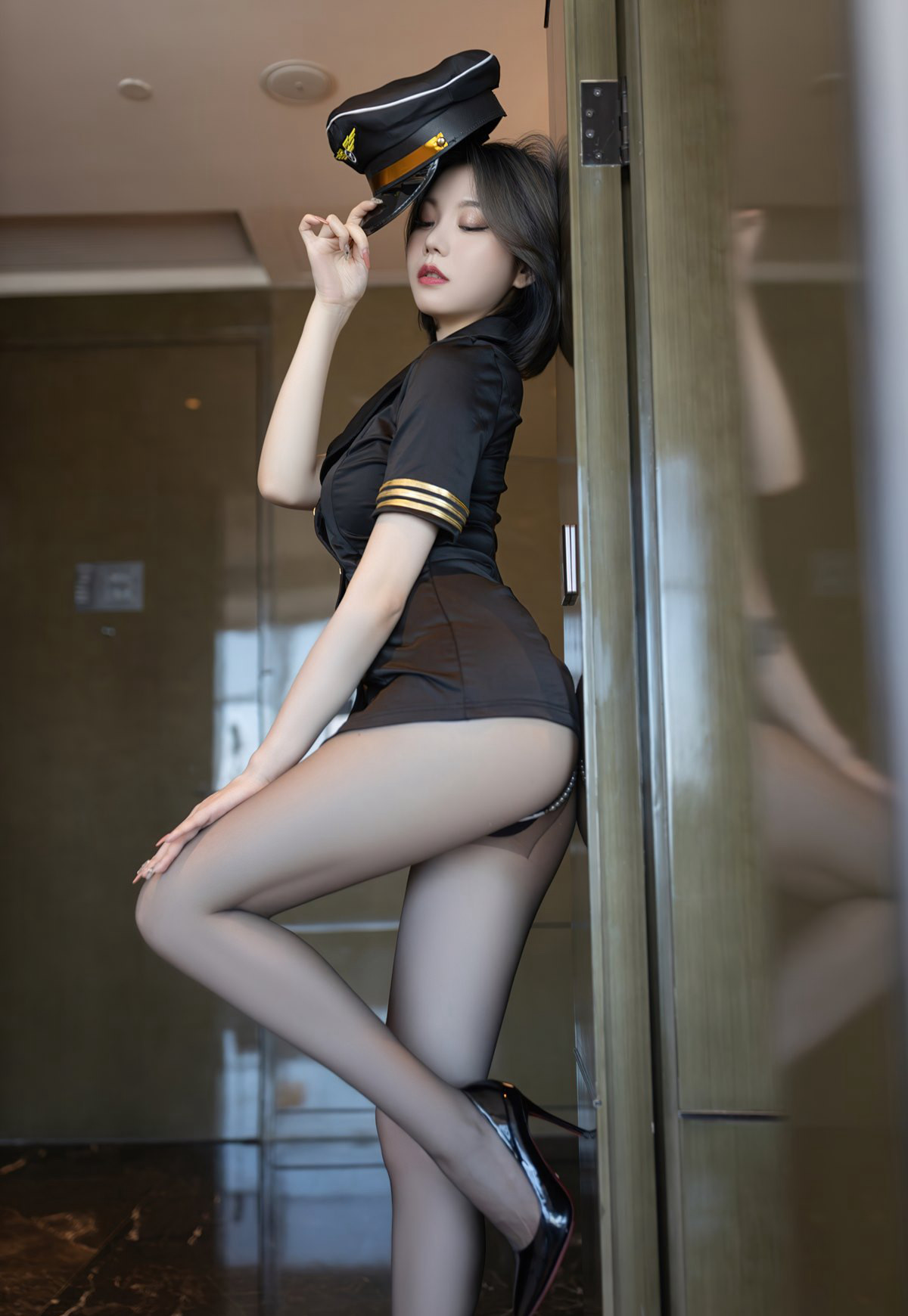 An Ran Maleah Sexy Black Silk No Underwear Extremely Seductive Beautiful Legs High Heels High Definition 2022 Latest Photo Set