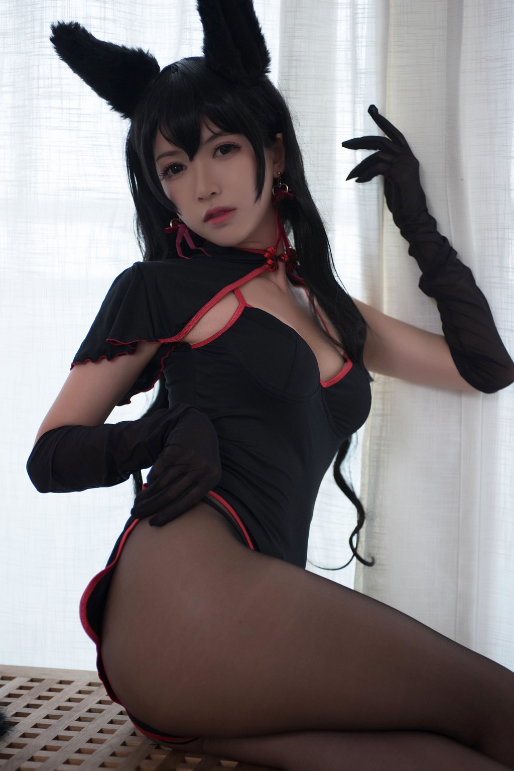 Eel Fish Fei'er "Maid + Animal Ears + Black Stockings" [Cosplay Welfare] Photo Album [33P