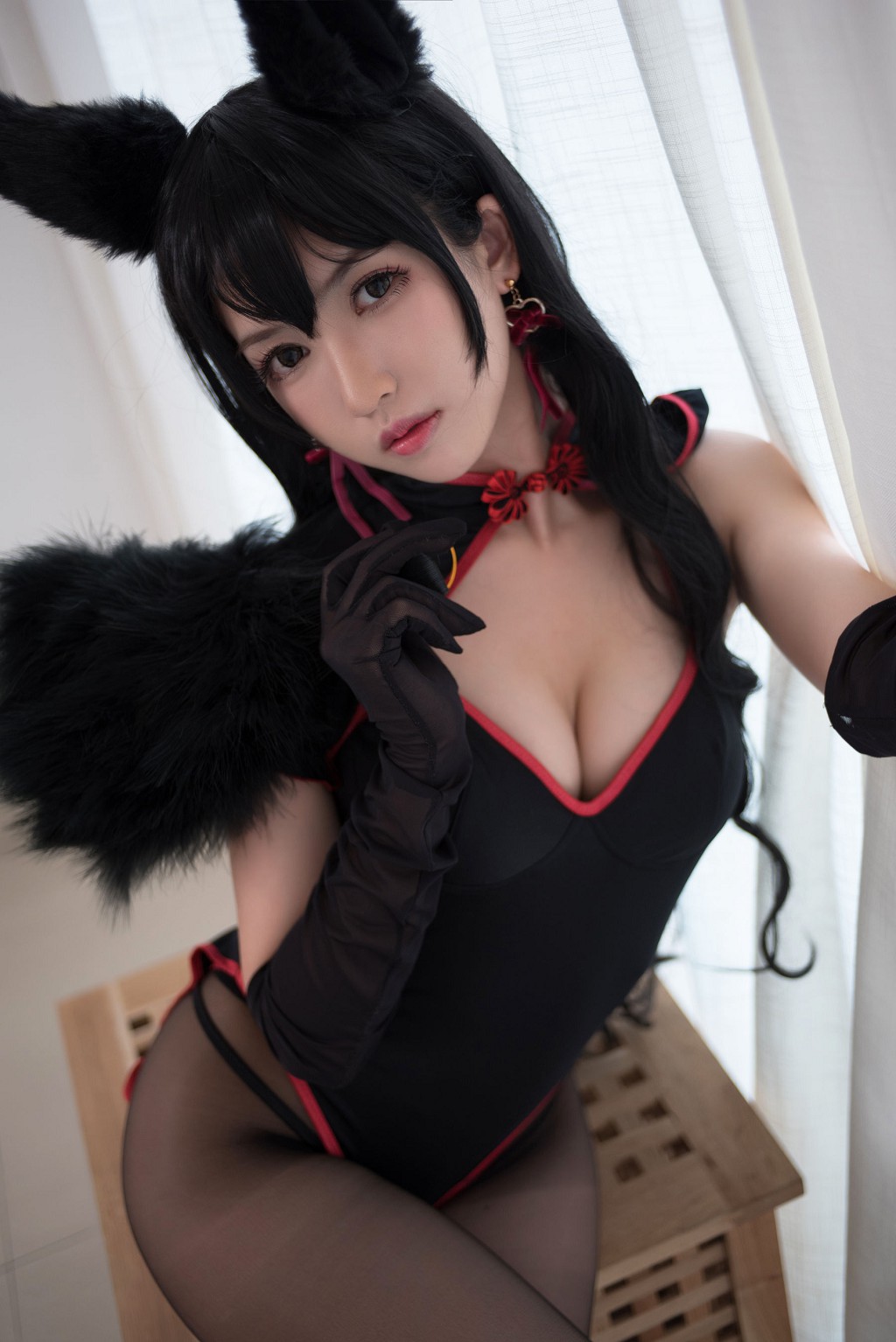 Eel Fish Fei'er "Maid + Animal Ears + Black Stockings" [Cosplay Welfare] Photo Album [33P