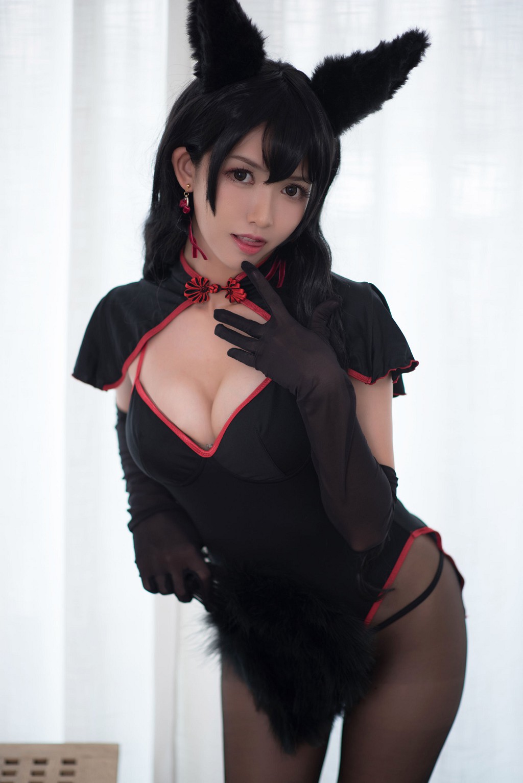 Eel Fish Fei'er "Maid + Animal Ears + Black Stockings" [Cosplay Welfare] Photo Album [33P