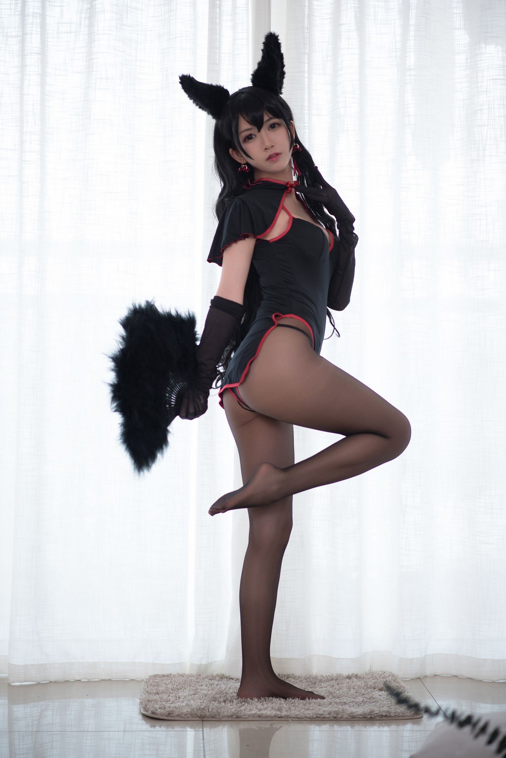 Eel Fish Fei'er "Maid + Animal Ears + Black Stockings" [Cosplay Welfare] Photo Album [33P