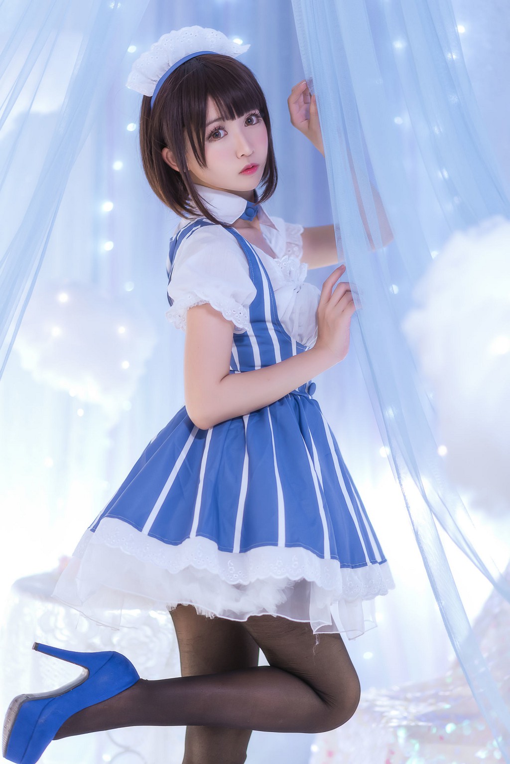 Eel Yu Fei Er: "Kato Megumi + Maid + Animal Ears + Cherry Love" [Cosplay Beauty] Photo Collection [36P