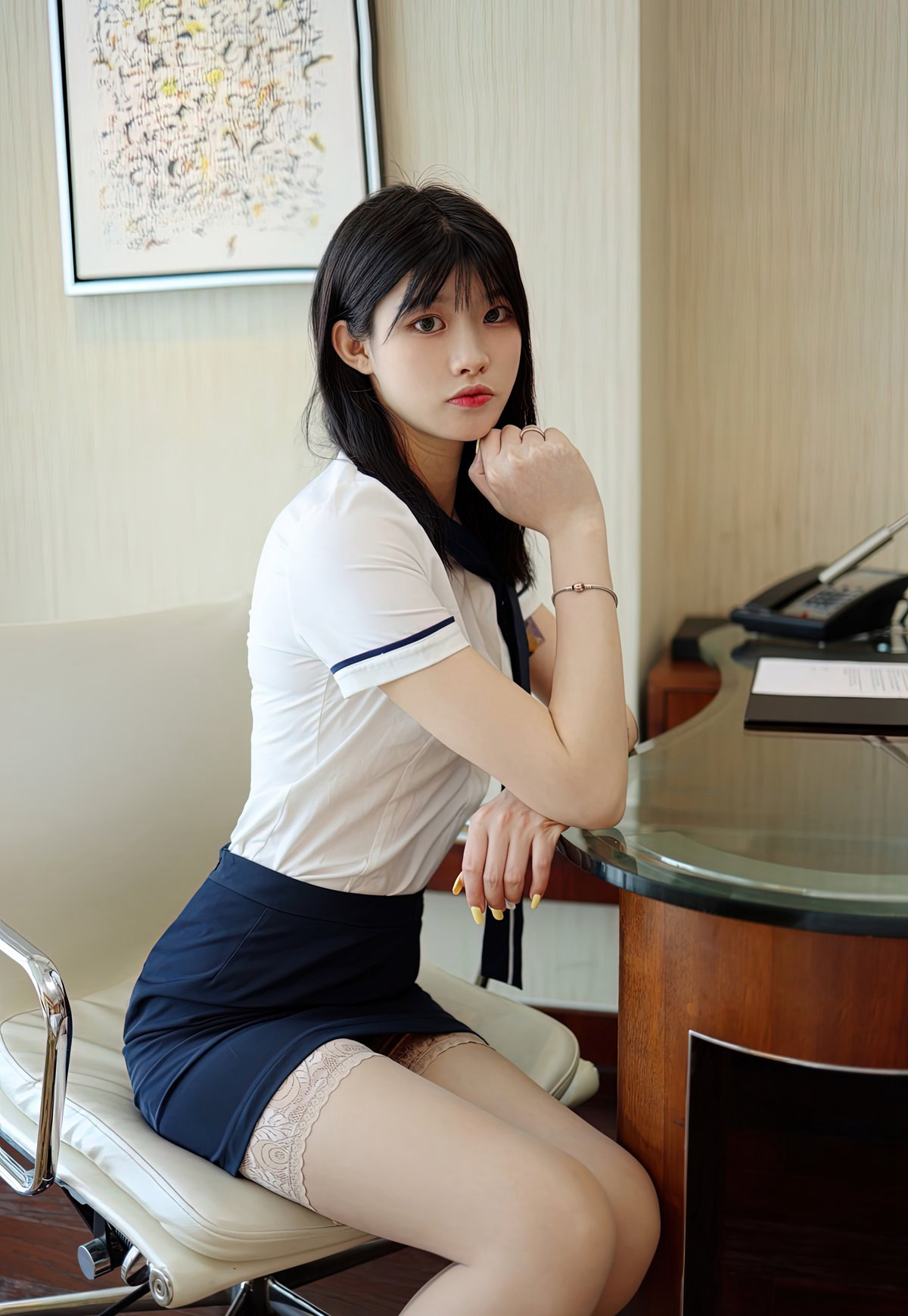 極致性感空姐制服誘惑超漂亮鄰家女孩性感長腿肉絲襪