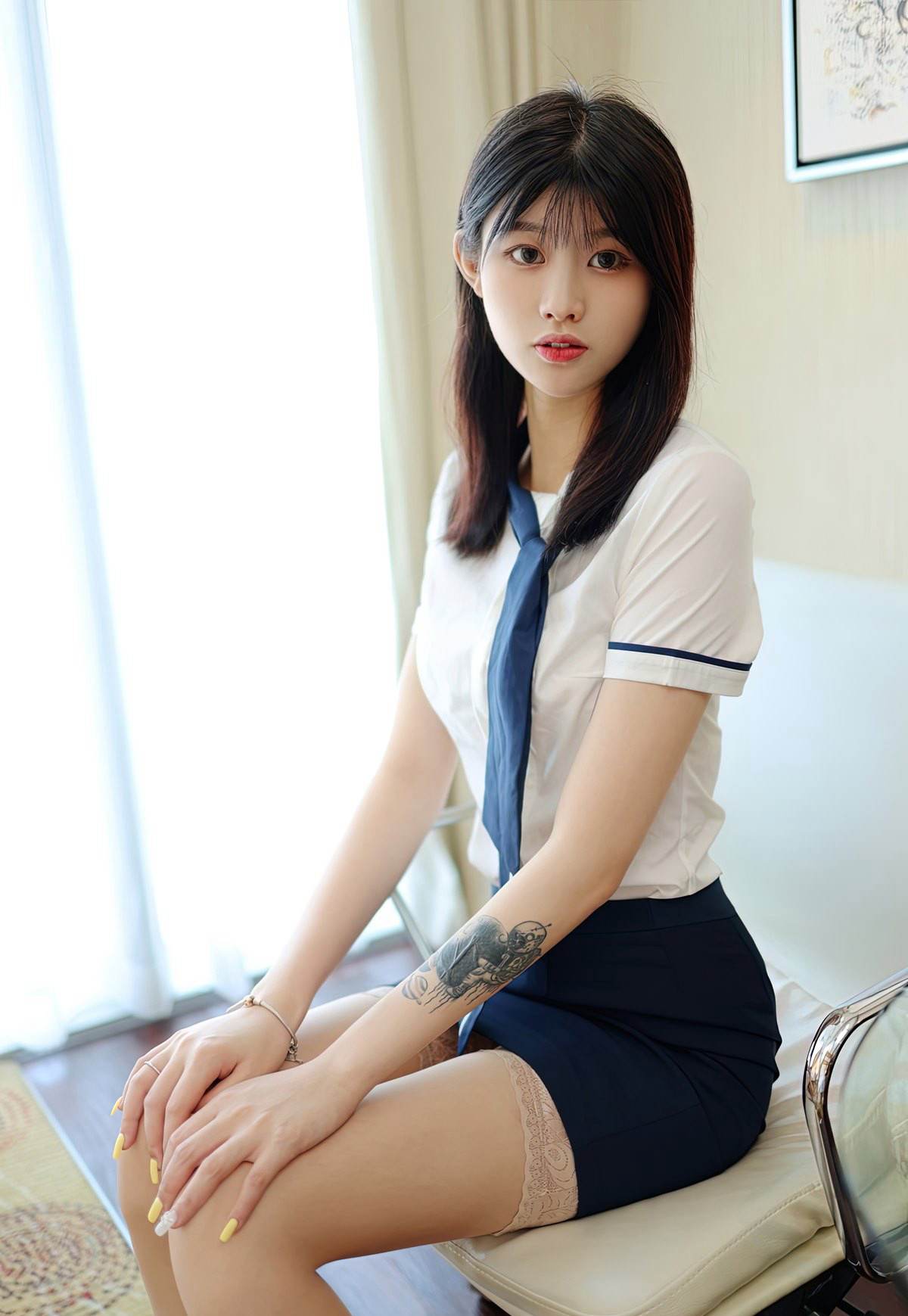極致性感空姐制服誘惑超漂亮鄰家女孩性感長腿肉絲襪