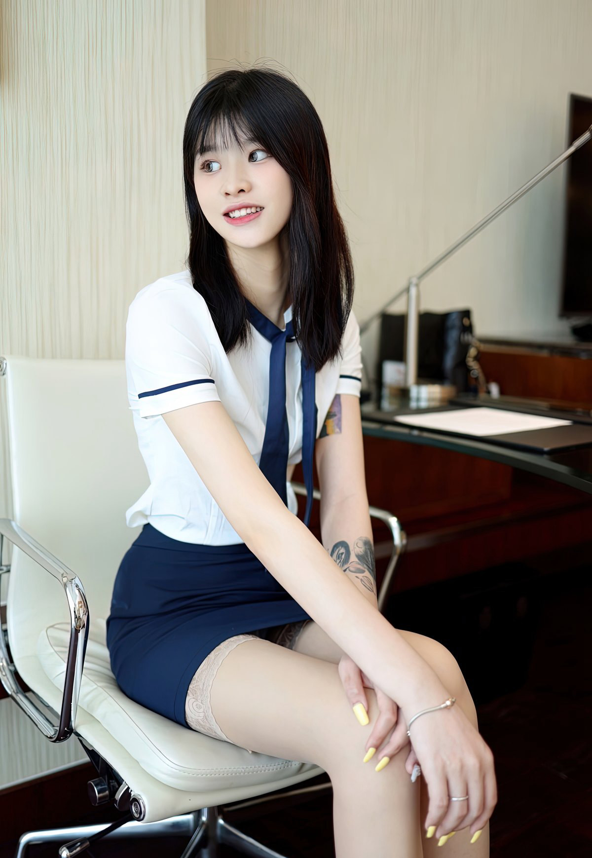 極致性感空姐制服誘惑超漂亮鄰家女孩性感長腿肉絲襪