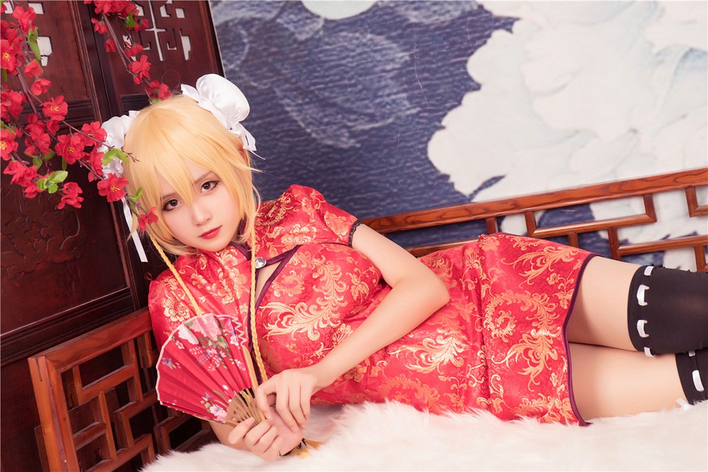 風之領域] NO.164 紅旗袍黑絲COS 寫真集[40P