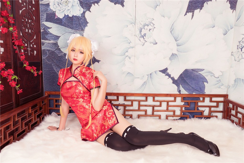 風之領域] NO.164 紅旗袍黑絲COS 寫真集[40P