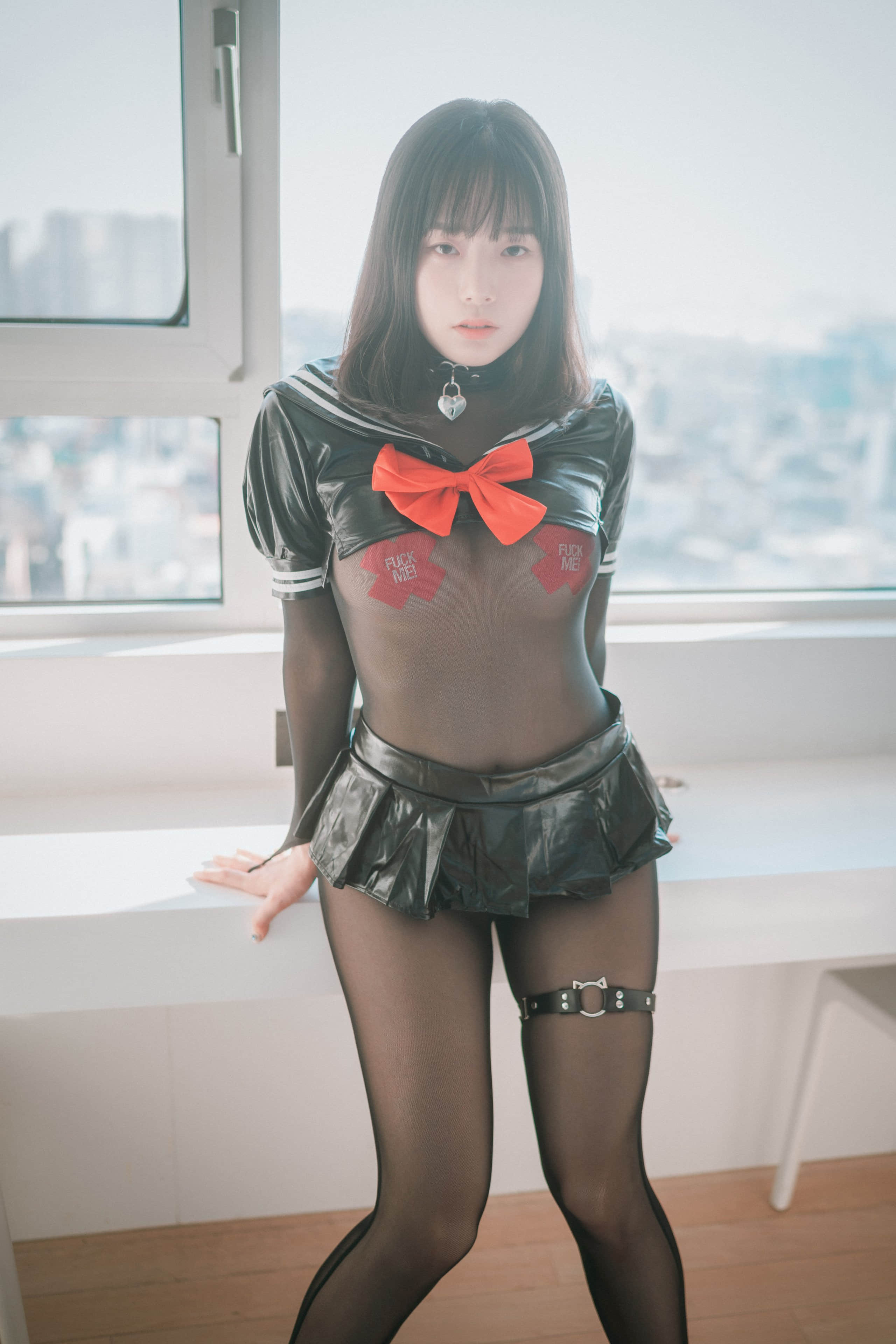 DJAWA] Leather Black Schoolgirl - PIA