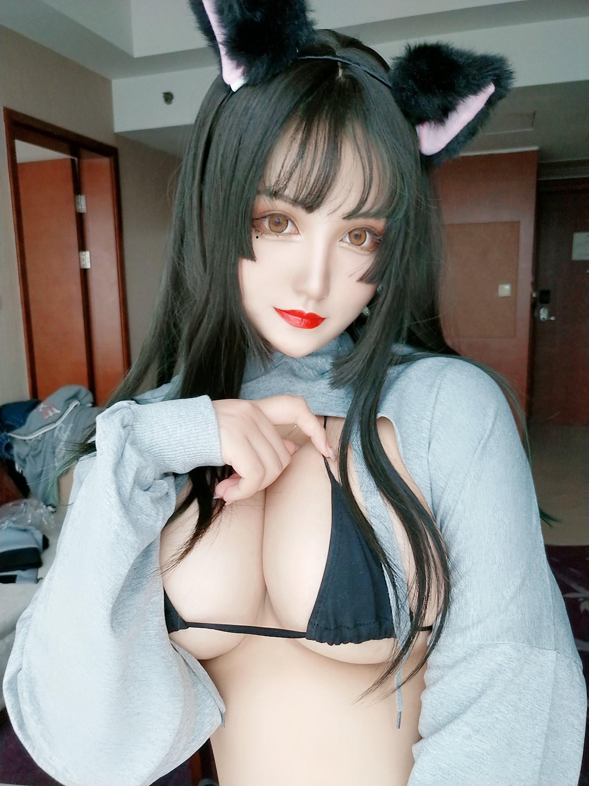【샤거거】 고양이 귀 검정
