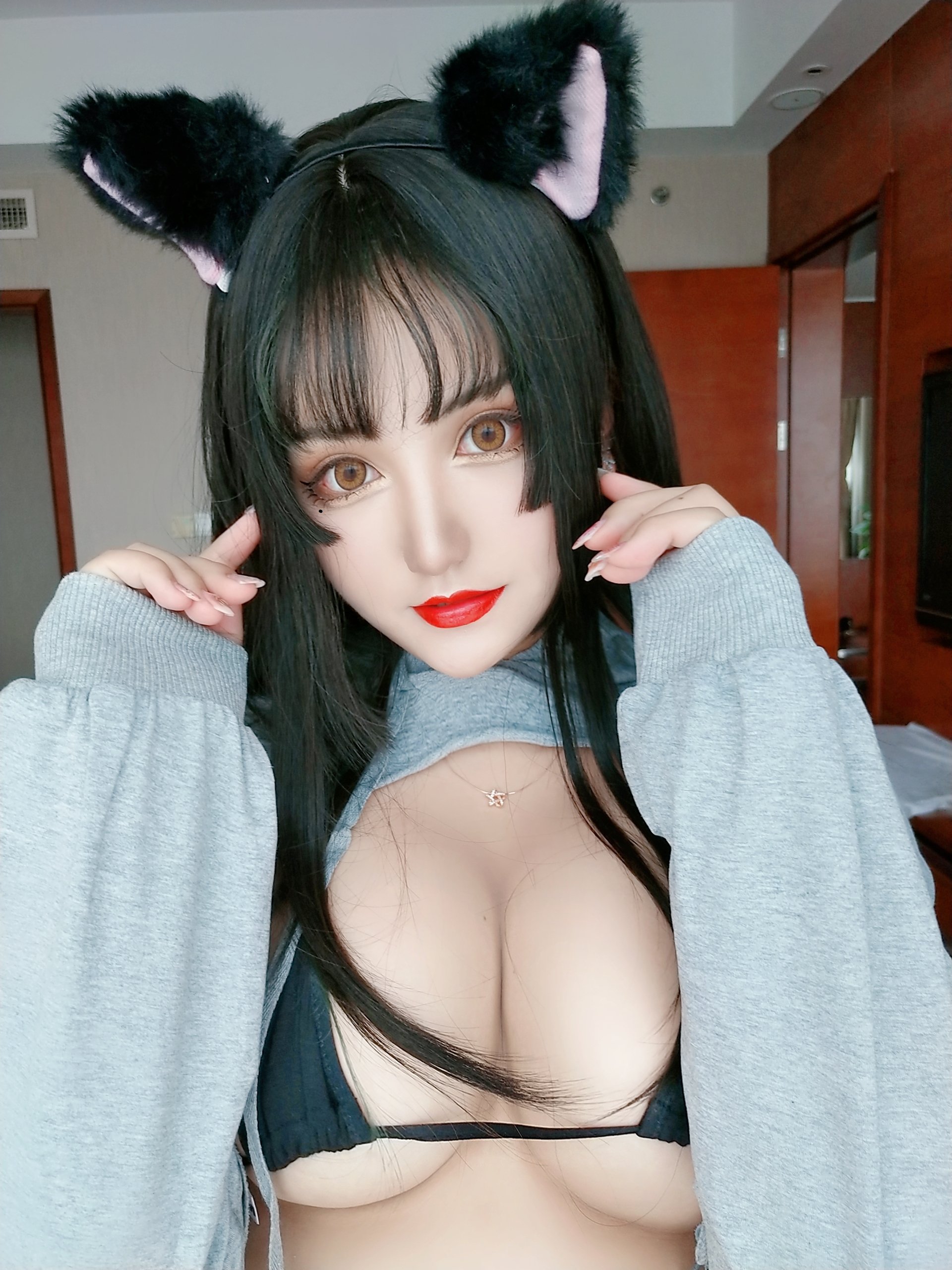 【샤거거】 고양이 귀 검정