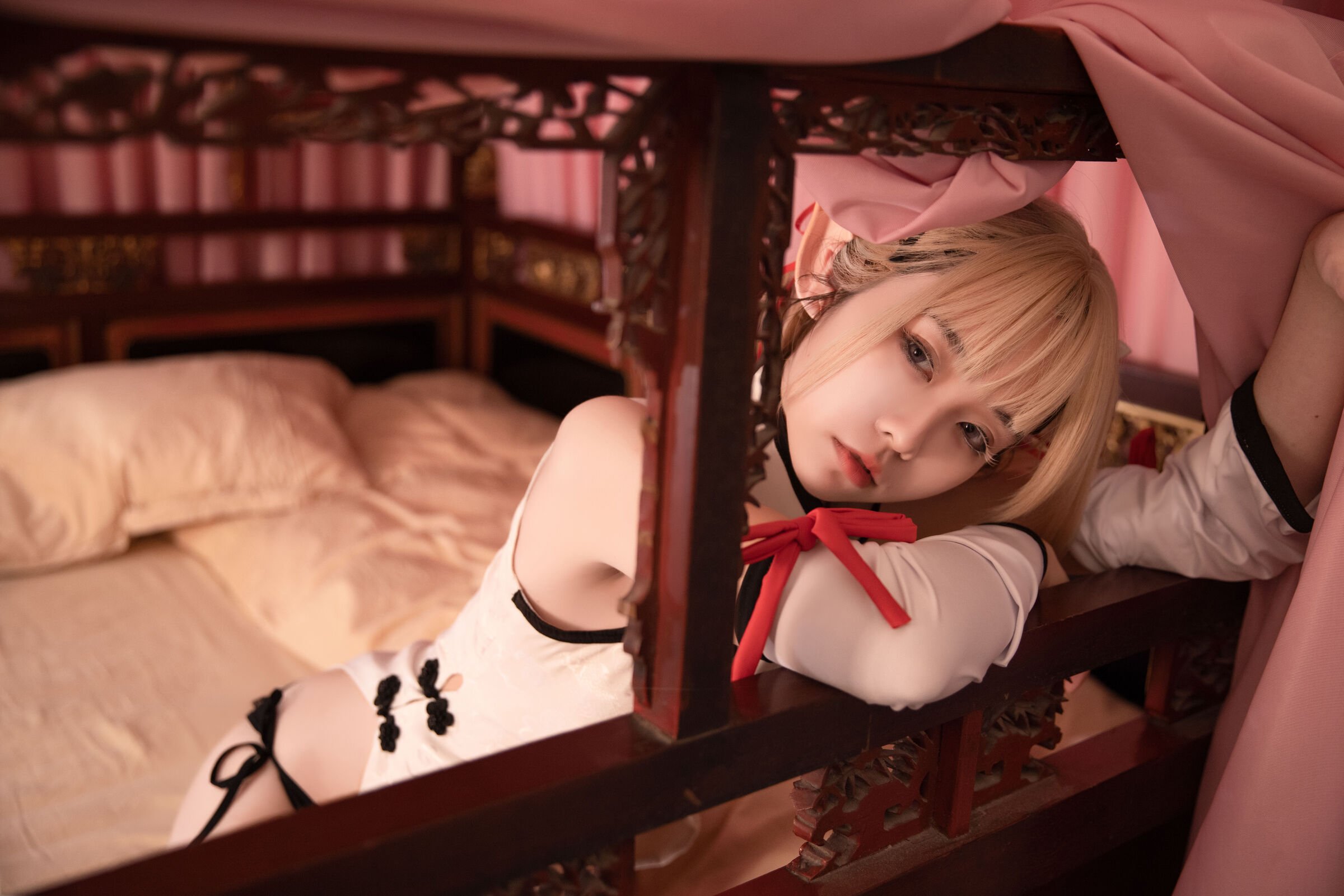 G44 Will Not Be Injured NO.085 Shui Lan Er White Cheongsam