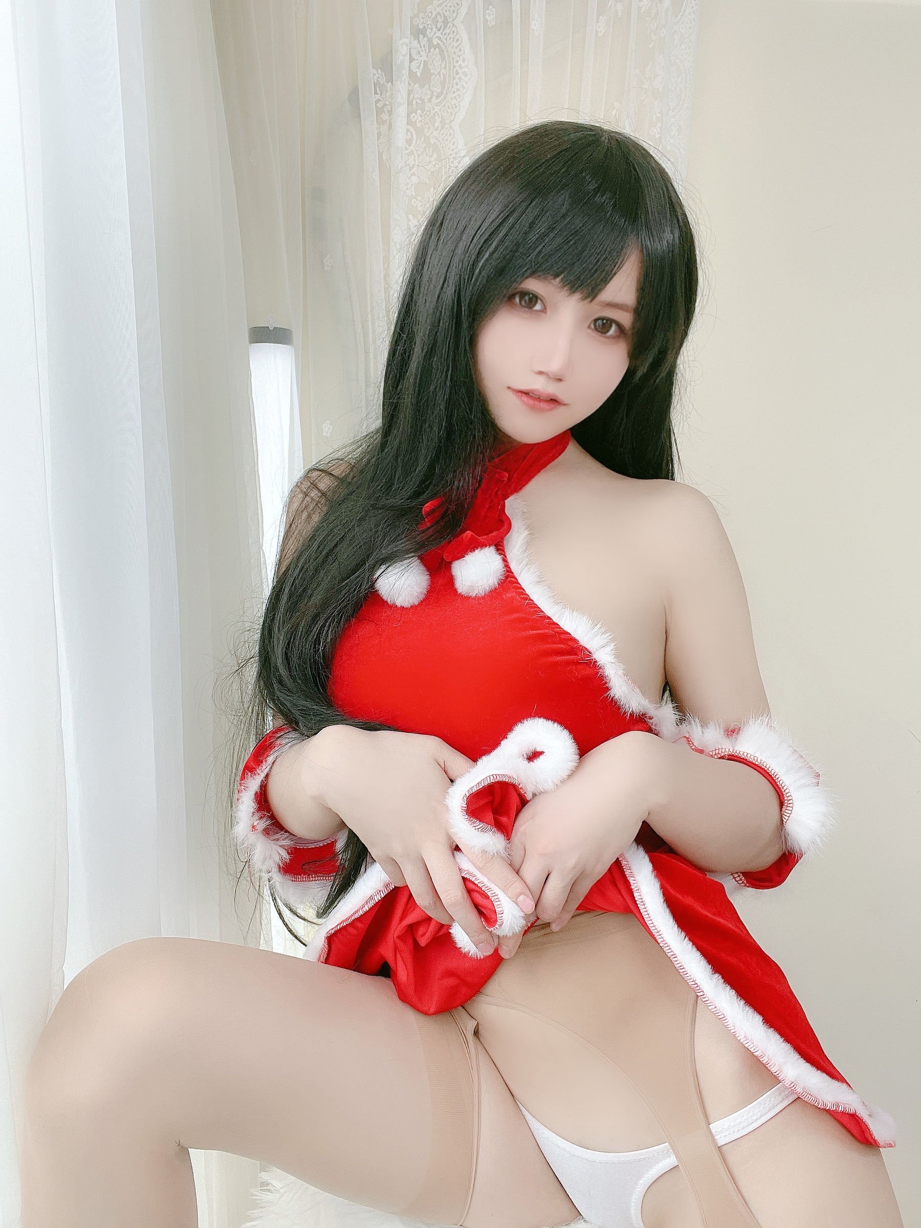 小倉千代w] 紅色聖誕禮物裙